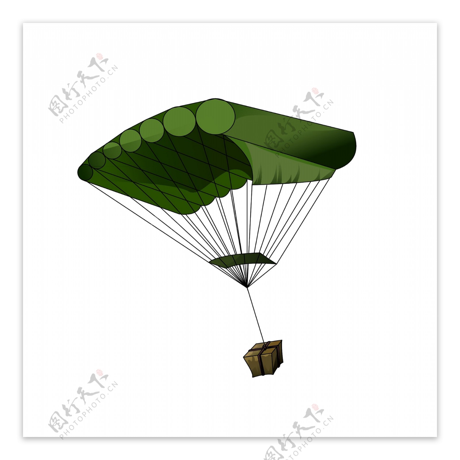 空投绿色降落伞游戏配图
