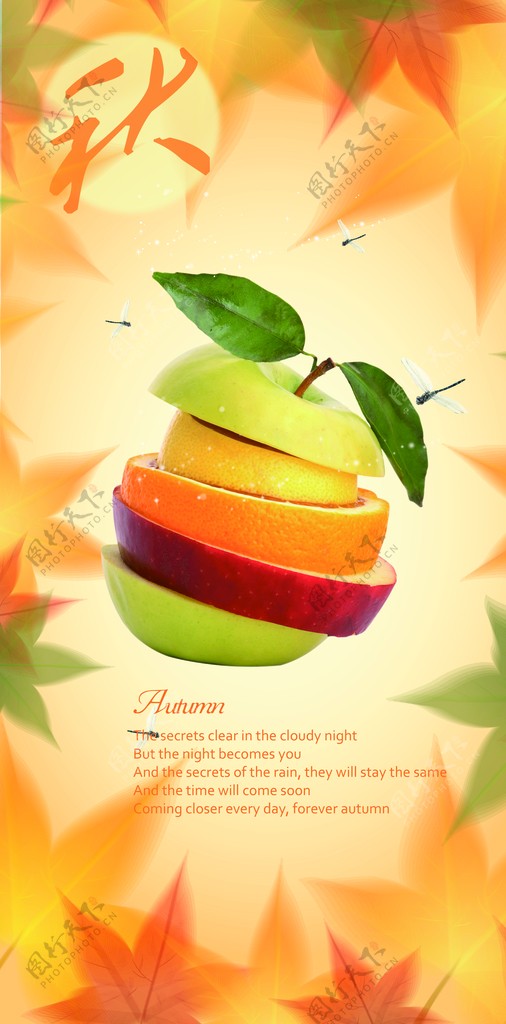 秋分层水果海报