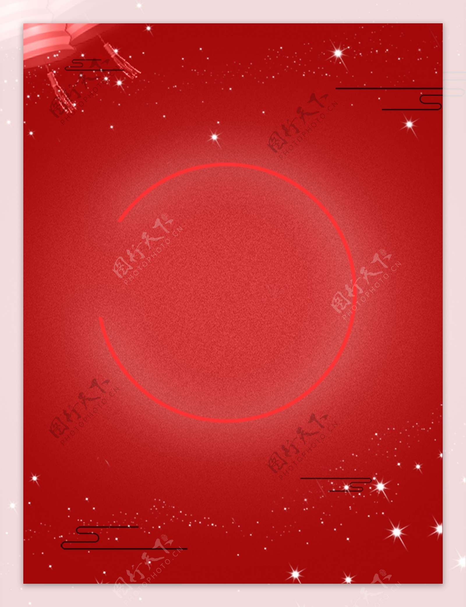 渐变质感纹理红色喜庆新年星光唯美原创背景