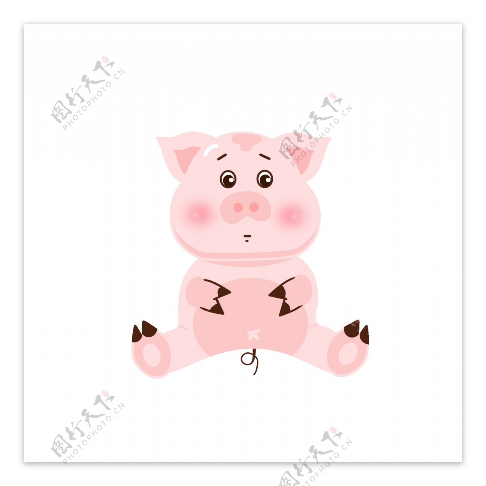 手绘卡通可爱粉色猪年猪宝宝