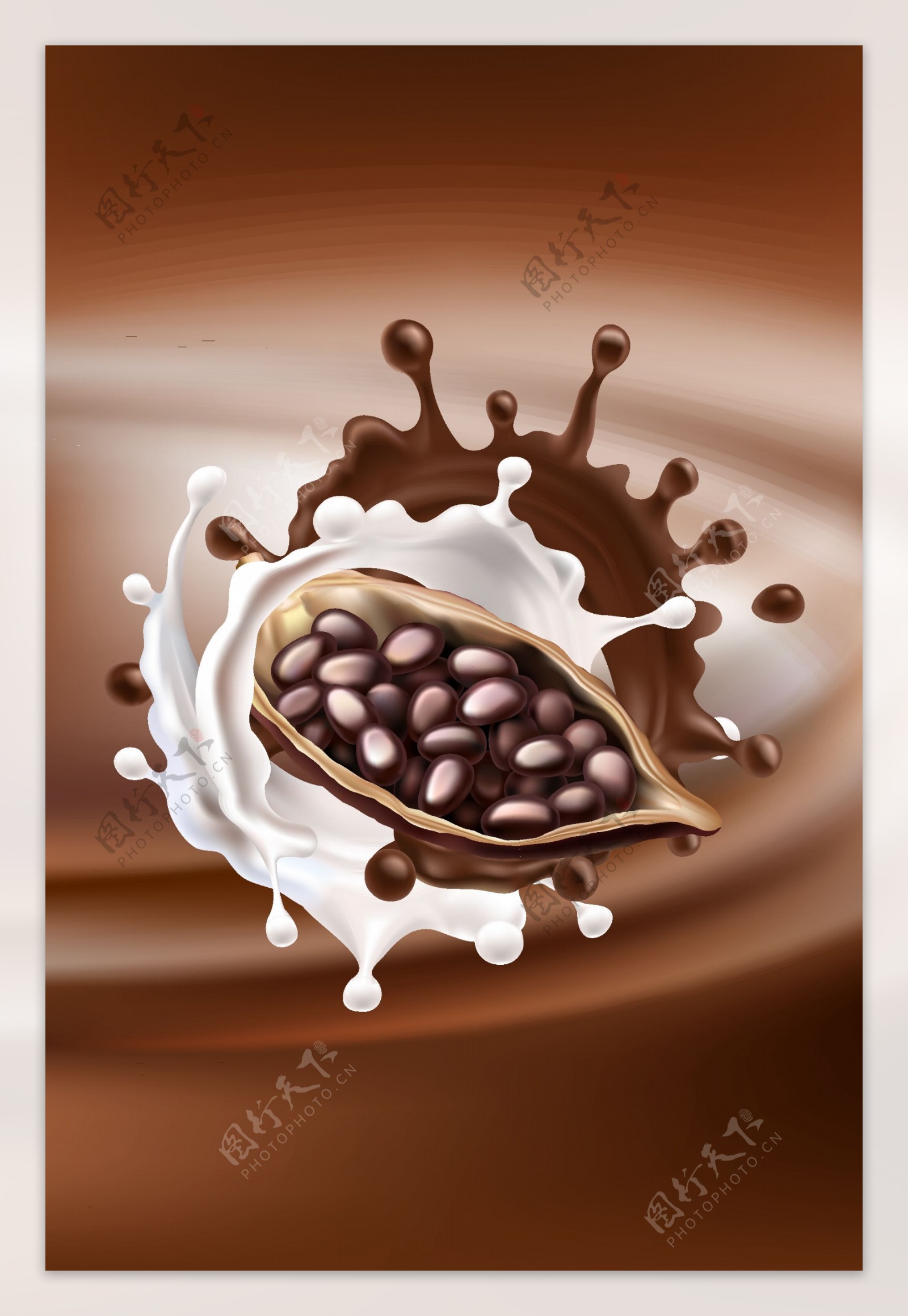 卡通手绘巧克力豆背景素材