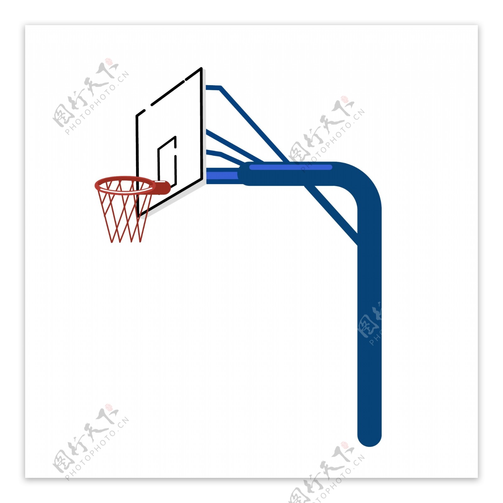 篮球框架插画元素设计