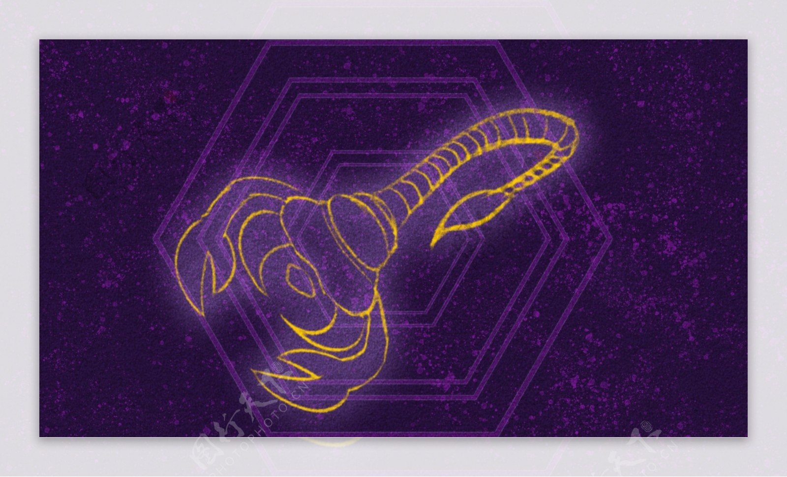紫色神秘天蝎座星座背景