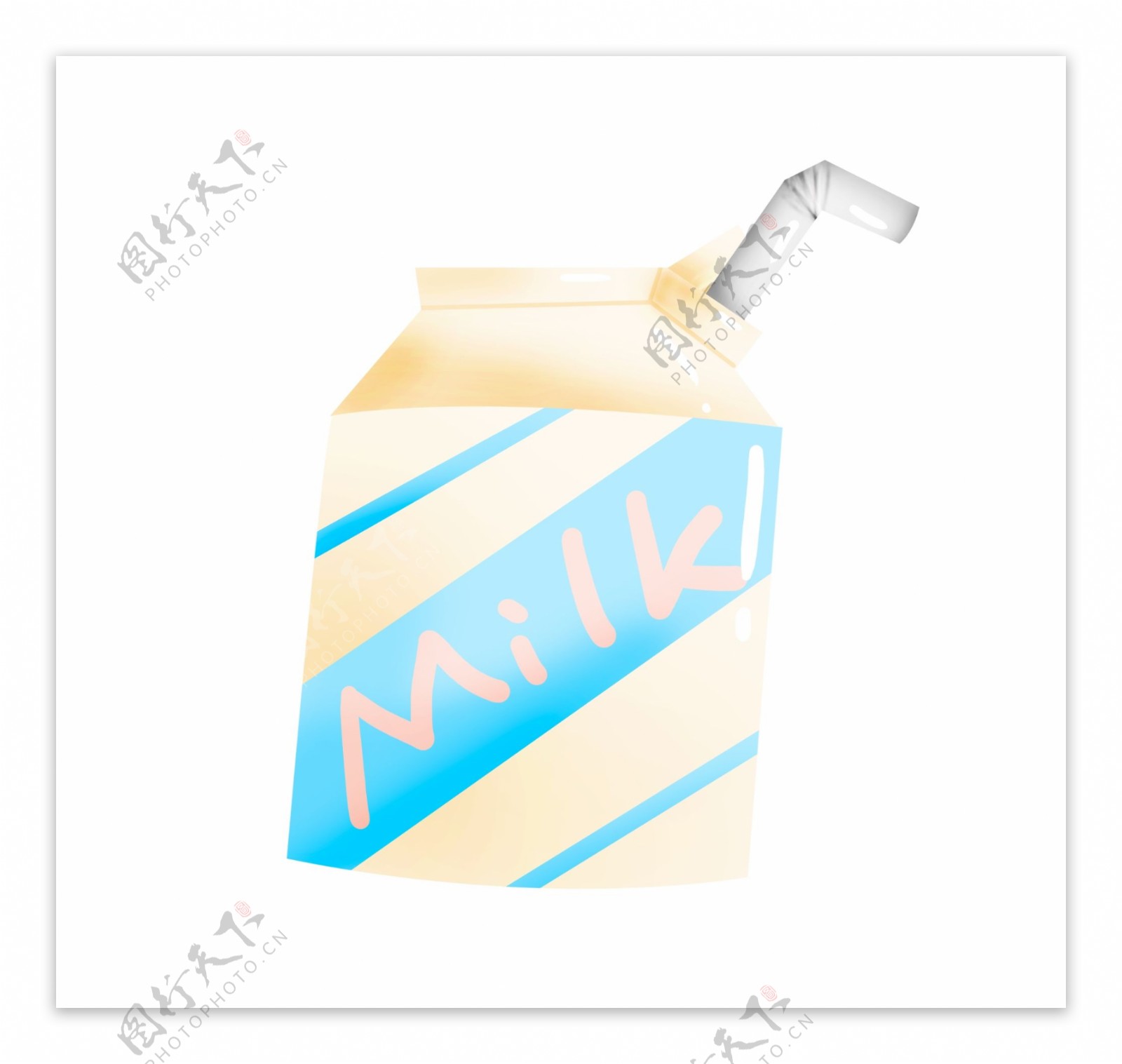 手绘一罐牛奶饮品可商用