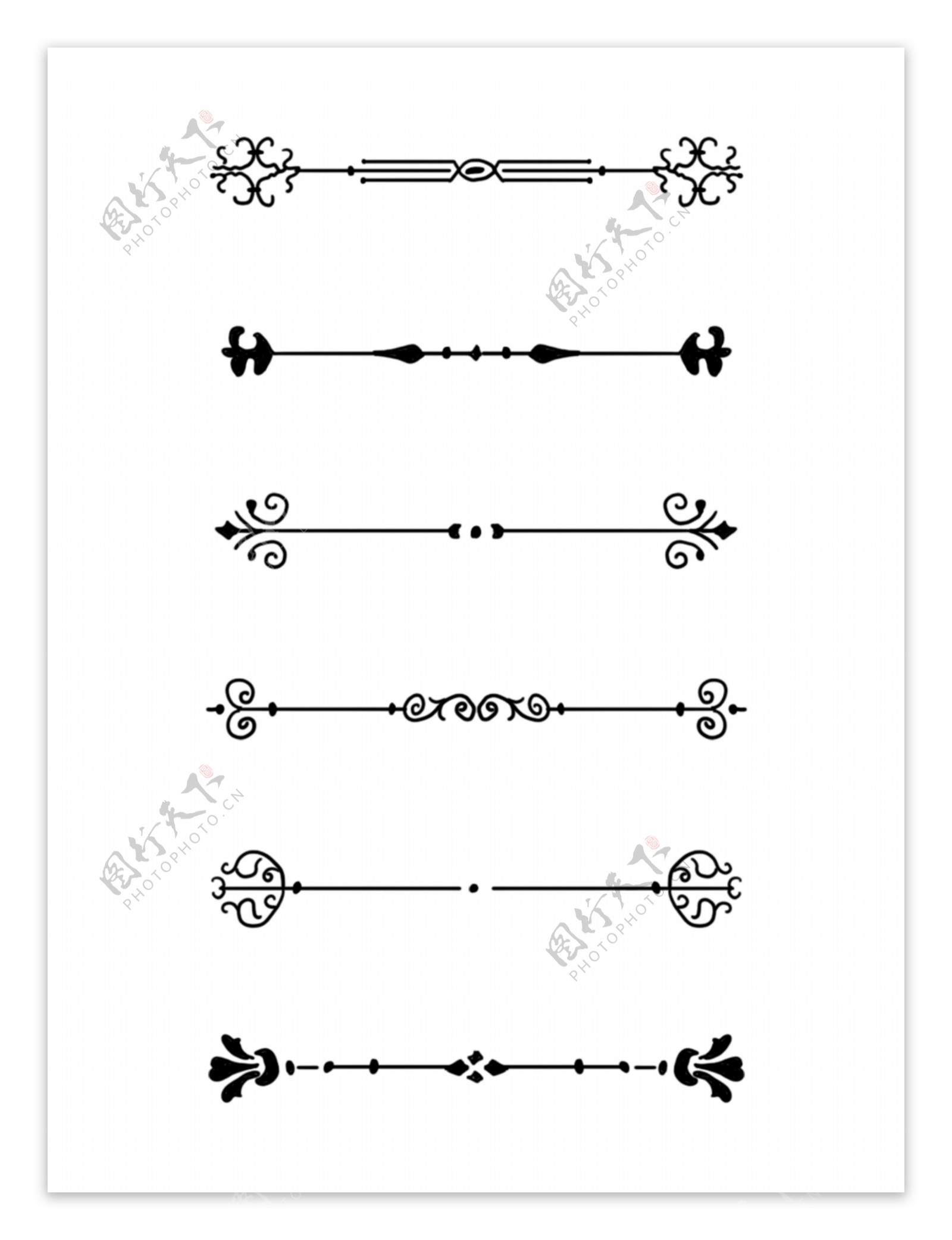 欧式边框花纹分割线常用复古矢量可商用元素