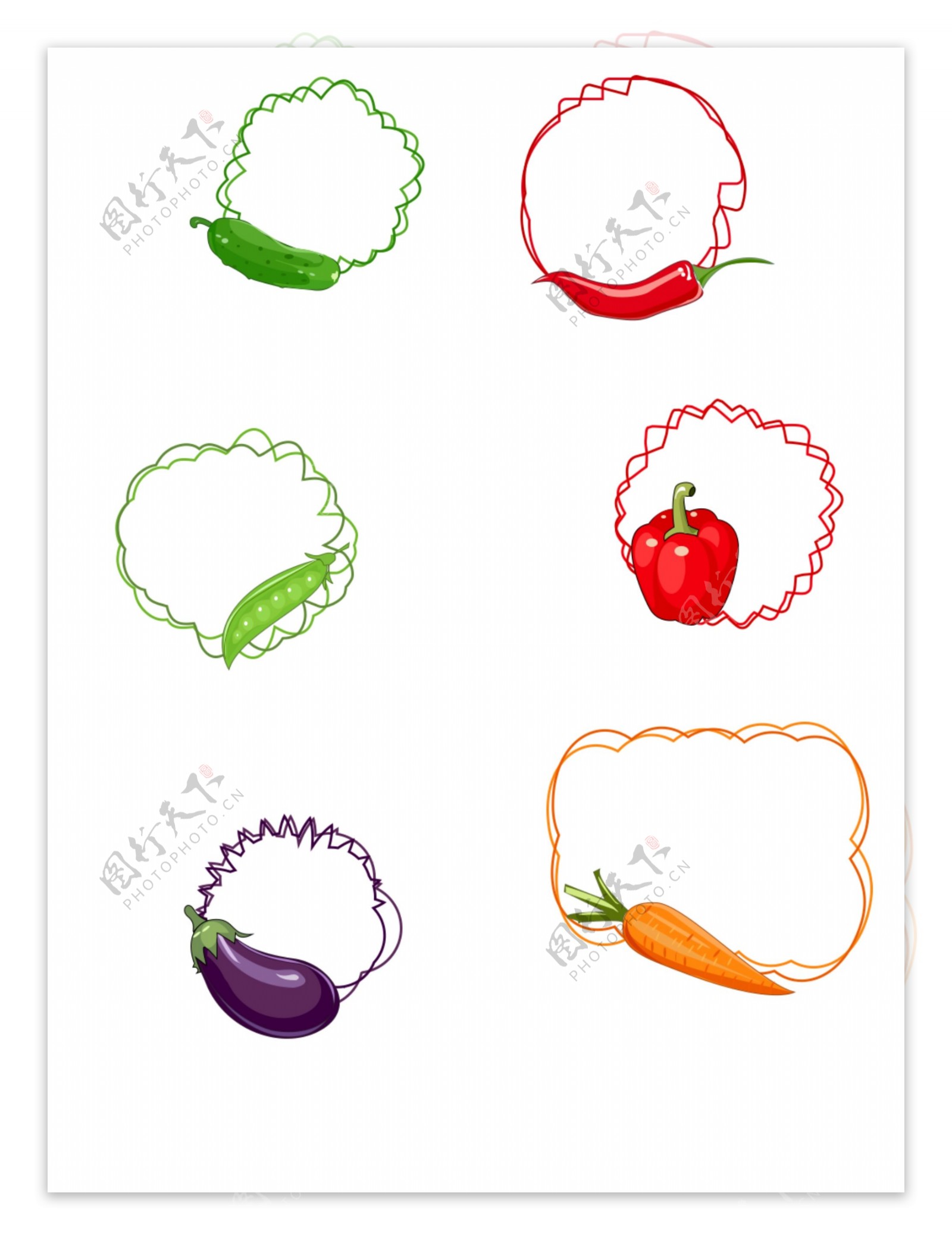 手绘装饰蔬菜边框