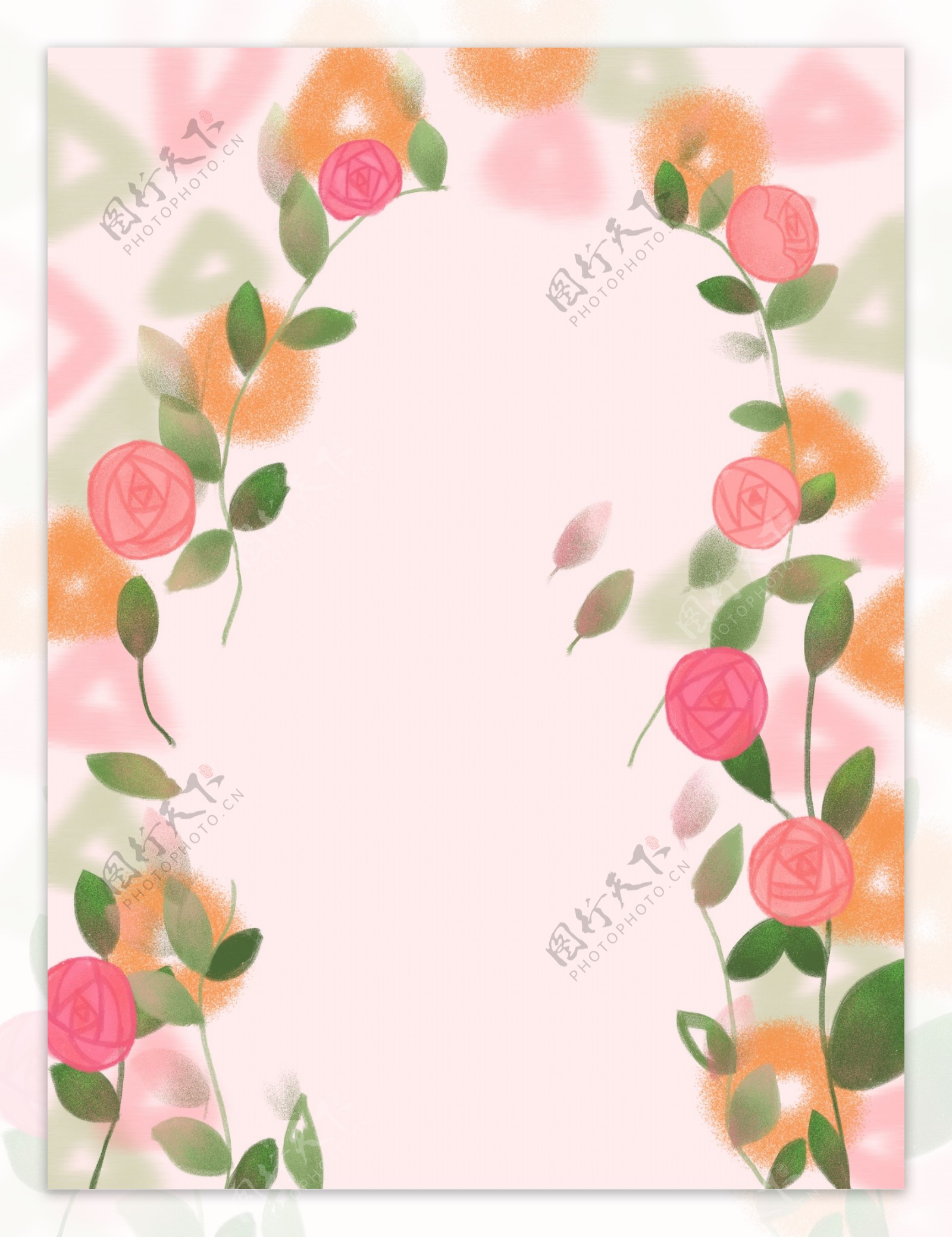 彩绘玫瑰花背景设计