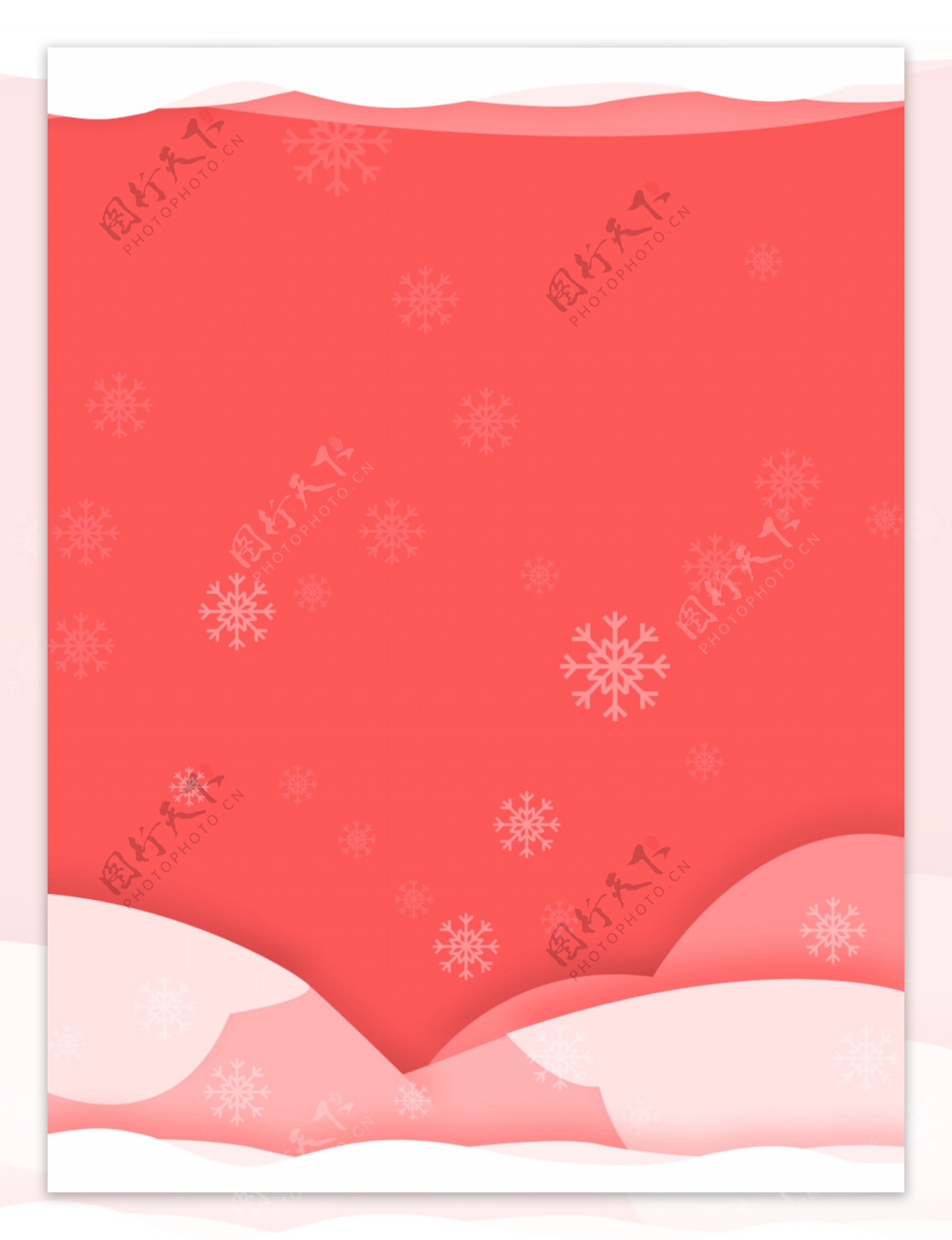 红色下雪雪景喜庆新年婚庆背景模板