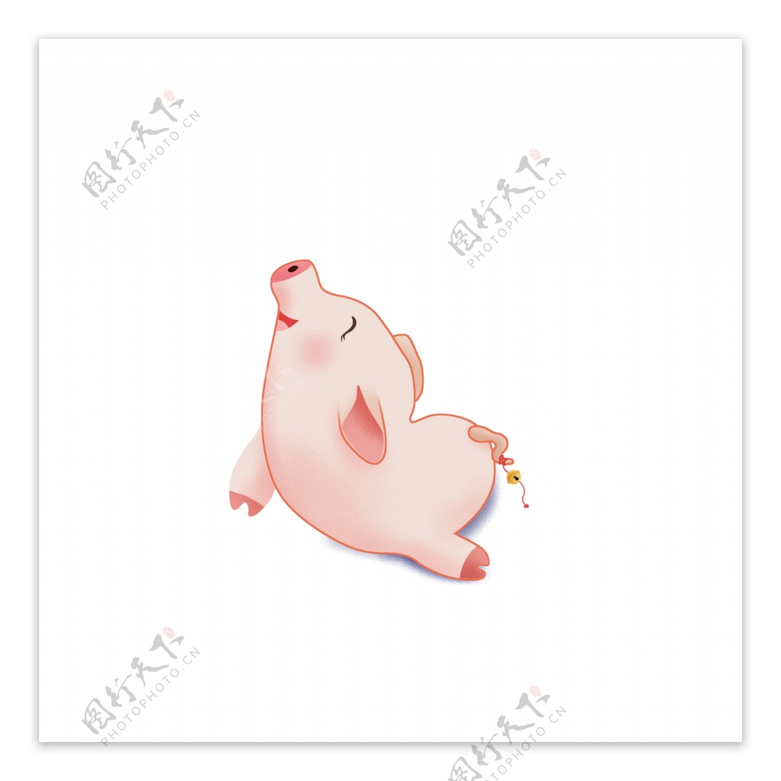 猪年粉红小猪卡通设计