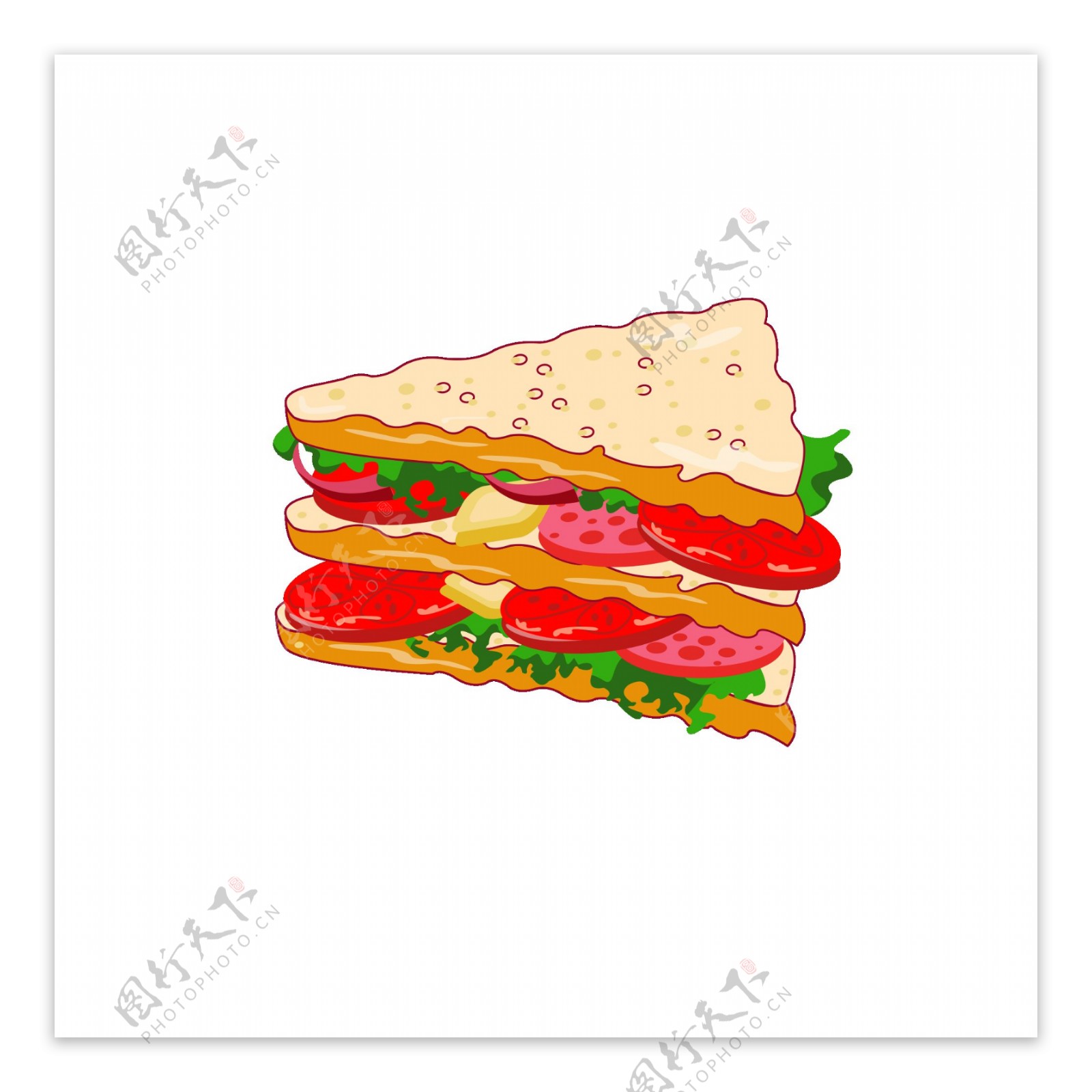 卡通可爱美食元素之三明治
