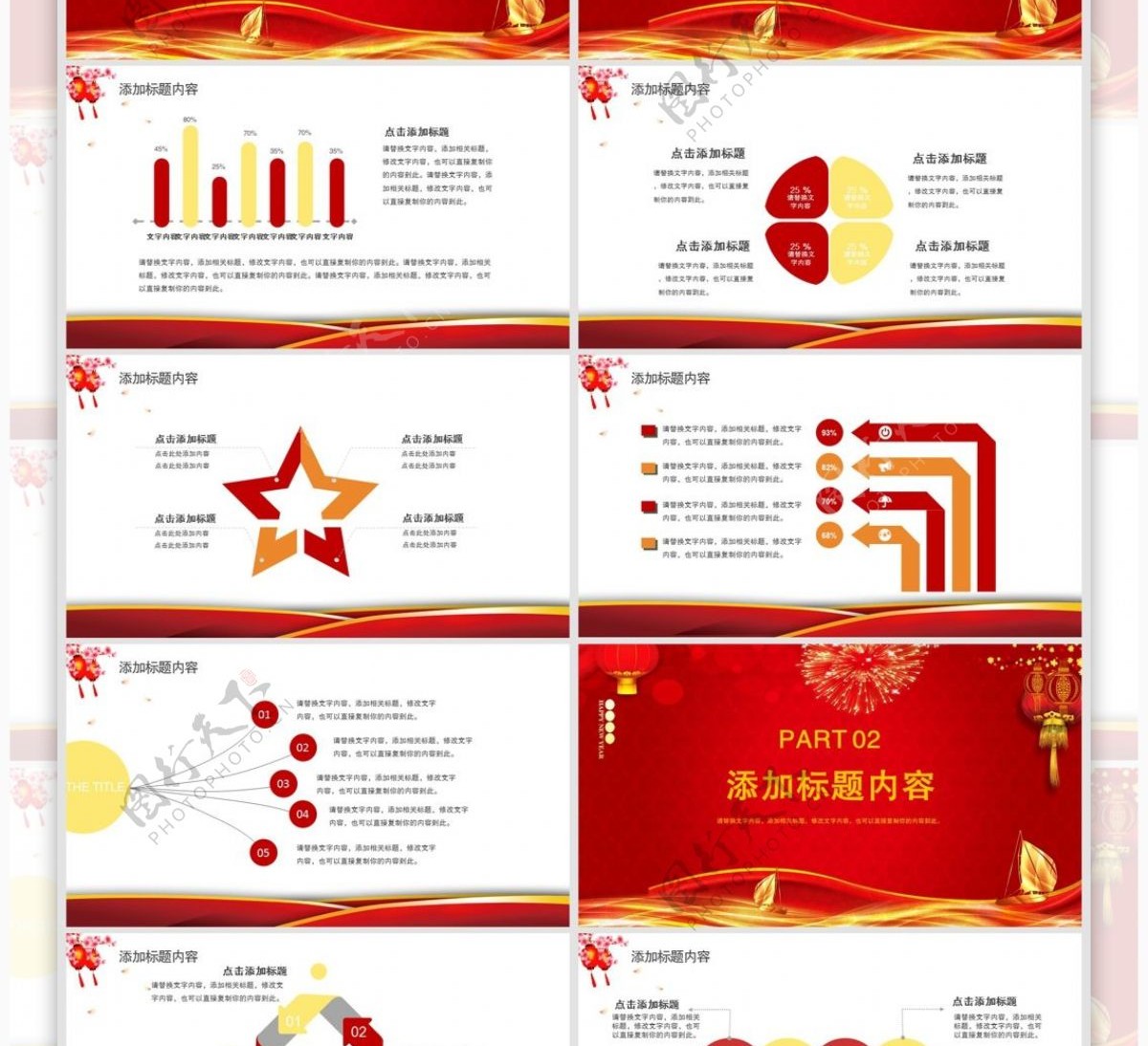 红色喜庆跨年晚会活动计划总结ppt模板