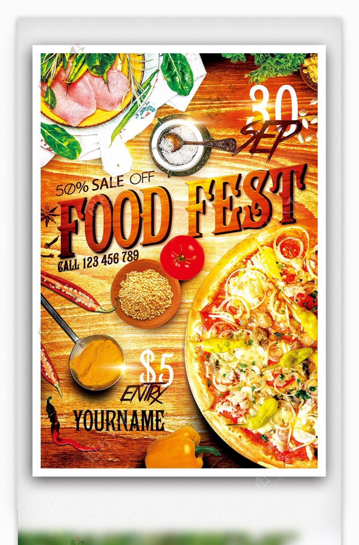 国外餐饮美食海报设计模板下载
