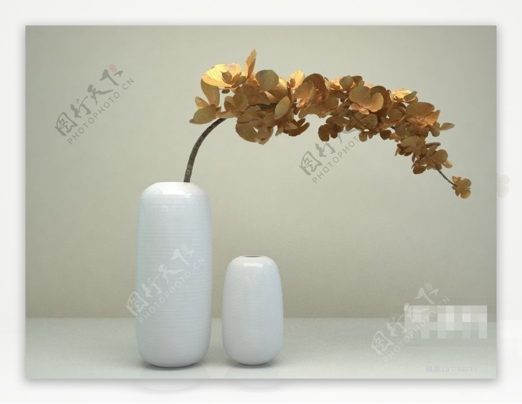 浅色调温馨自然中式装饰品干枝花瓶素材