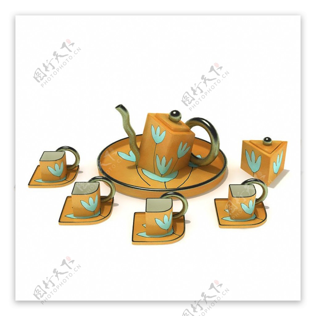 创意造型茶具茶壶杯子3d模型