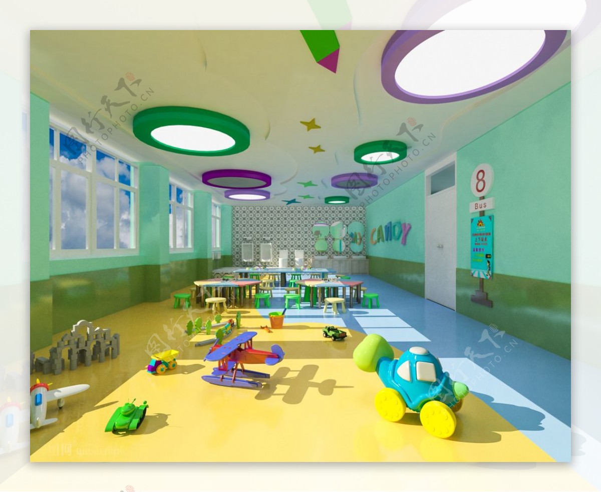 幼儿园教室max效果图模型