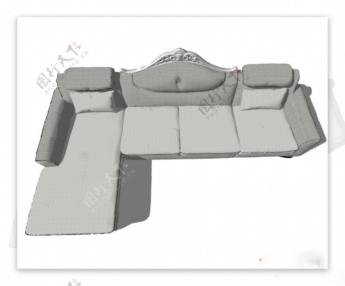 浅色沙发su模型综合效果图