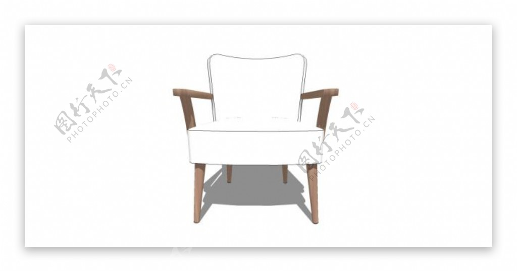 白色椅子su模型效果图