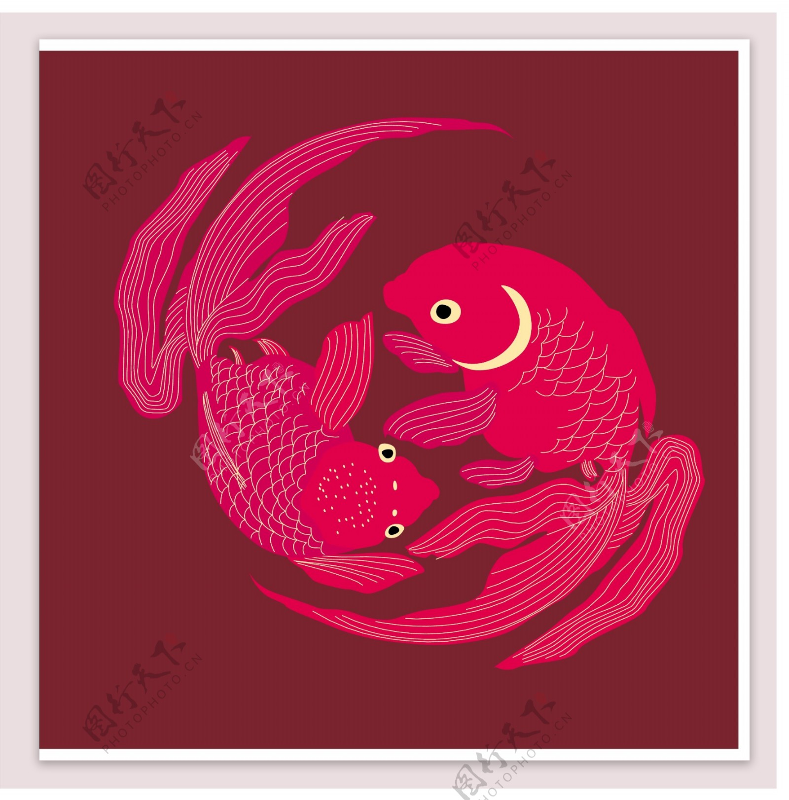 粉色金鱼装饰图