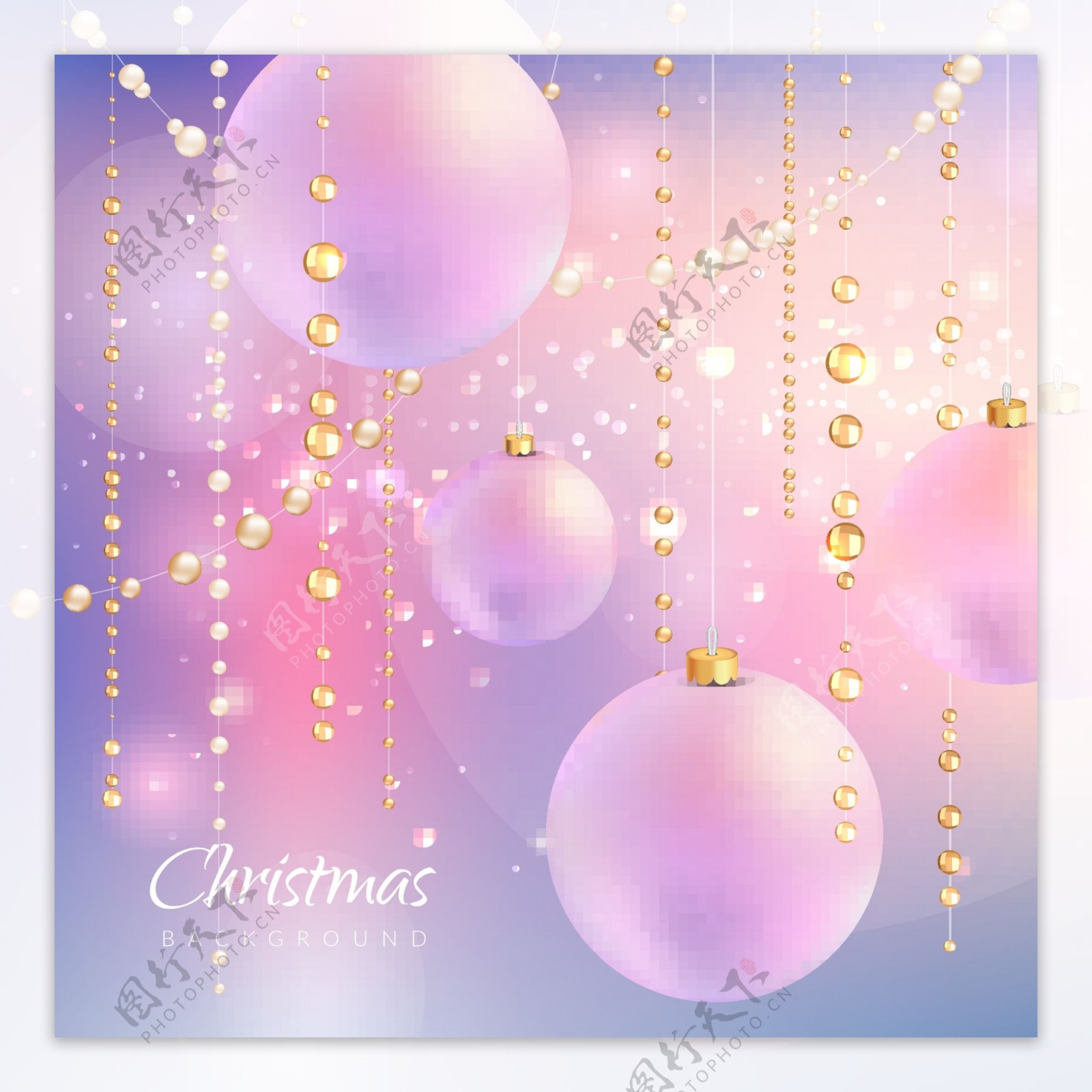 抽象粉色圣诞节贺卡适量背景