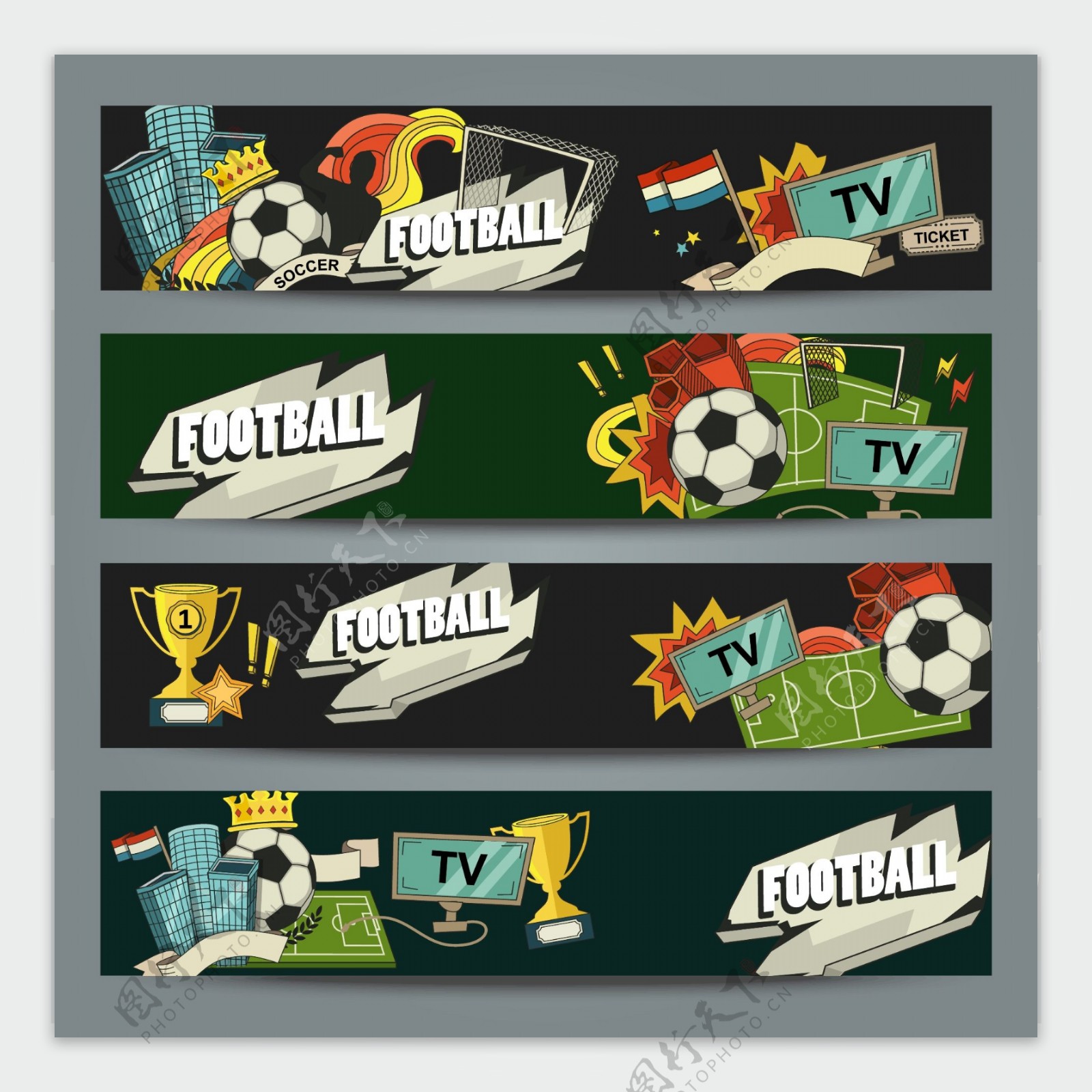 足球海报设计矢量素材