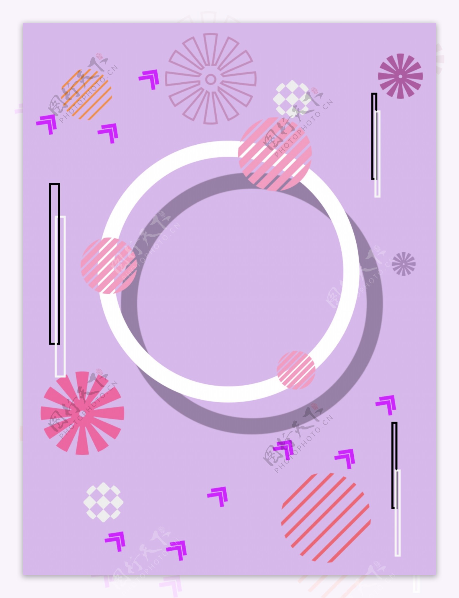 波普粉紫色形状元素背景