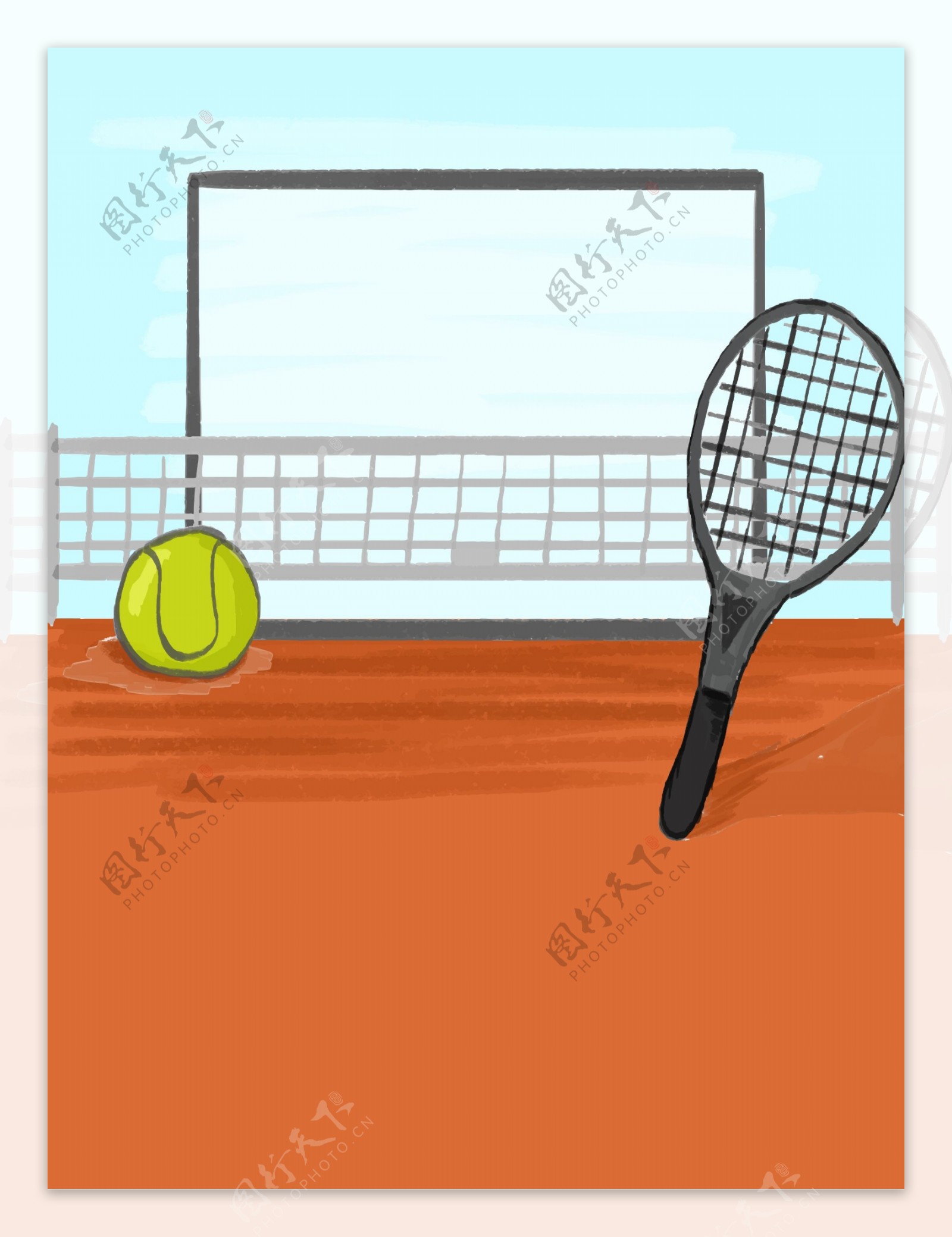 清新彩色法国网球公开赛背景
