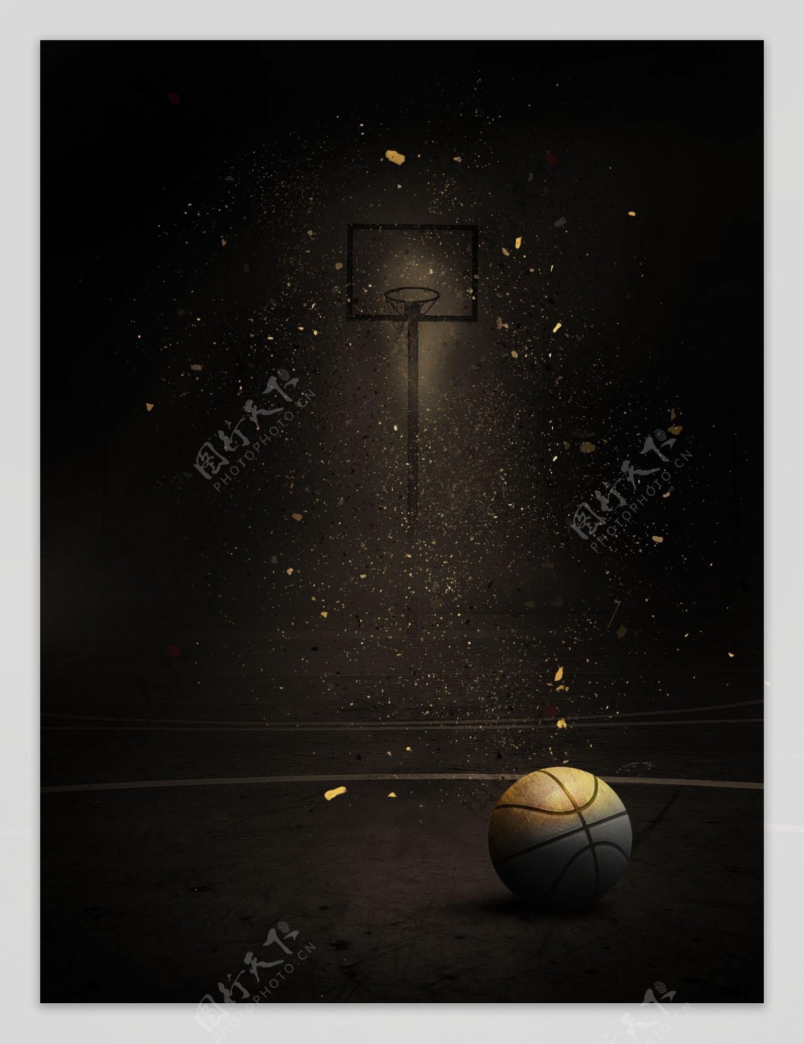 黑金风大气篮球广告背景