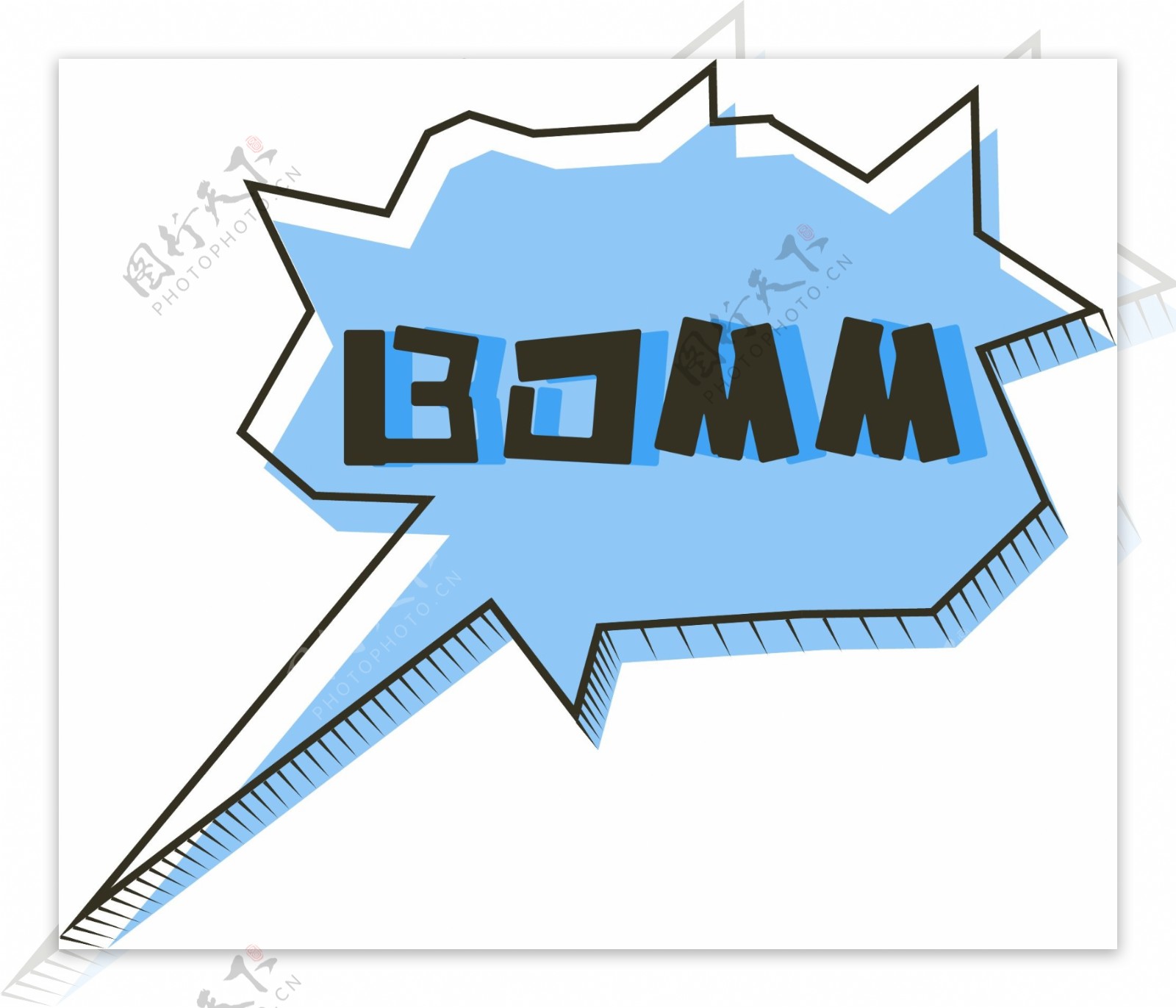 矢量卡通简约波普风爆炸云BOMM对话框