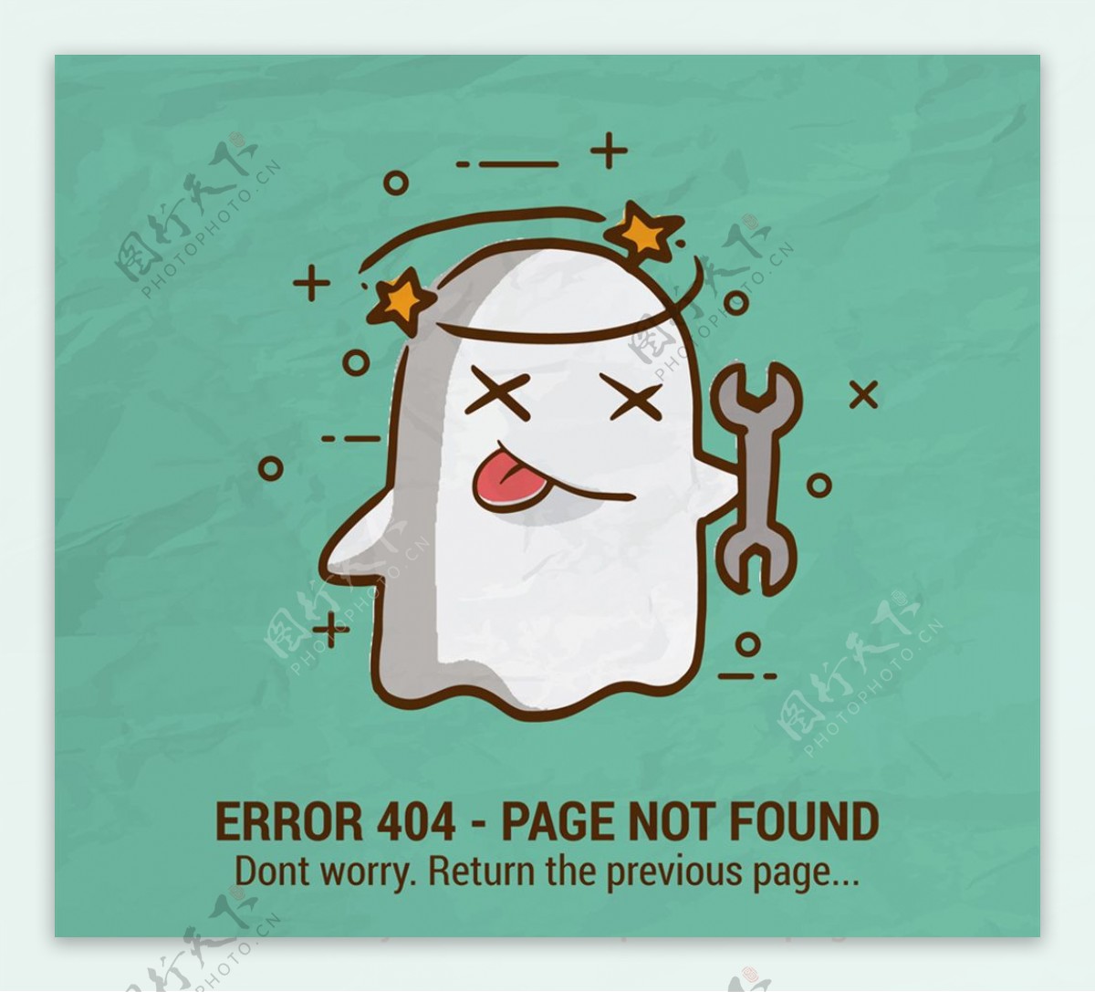 可爱404错误页面晕的幽灵矢量