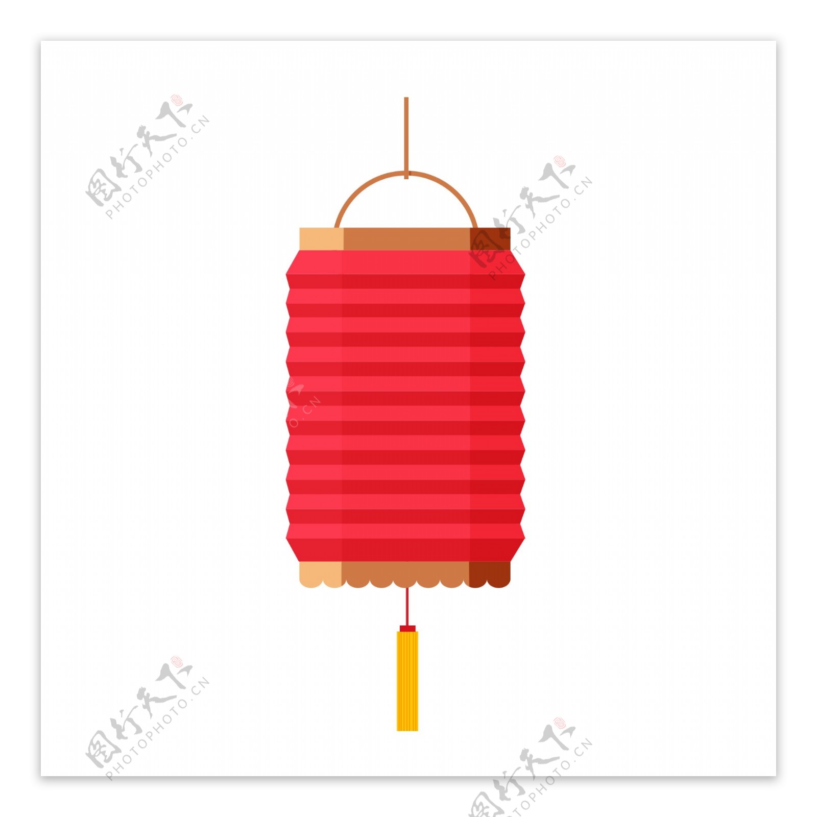 中国风喜庆过年春节红灯笼方形扁平矢量素材