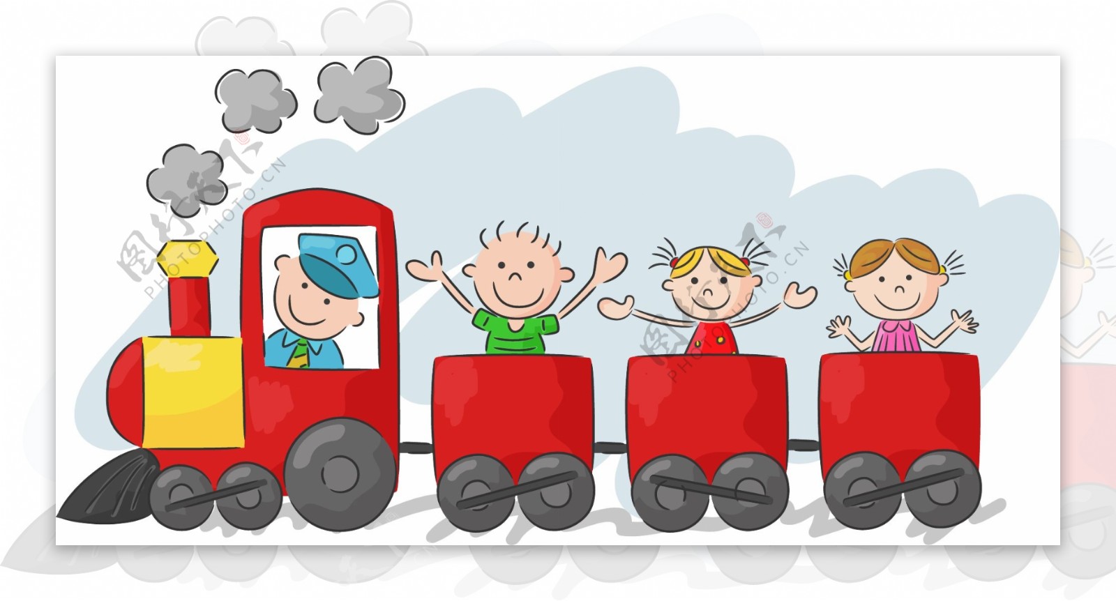 儿童插画，小火车|插画|儿童插画|o猫魔灵o - 原创作品 - 站酷 (ZCOOL)