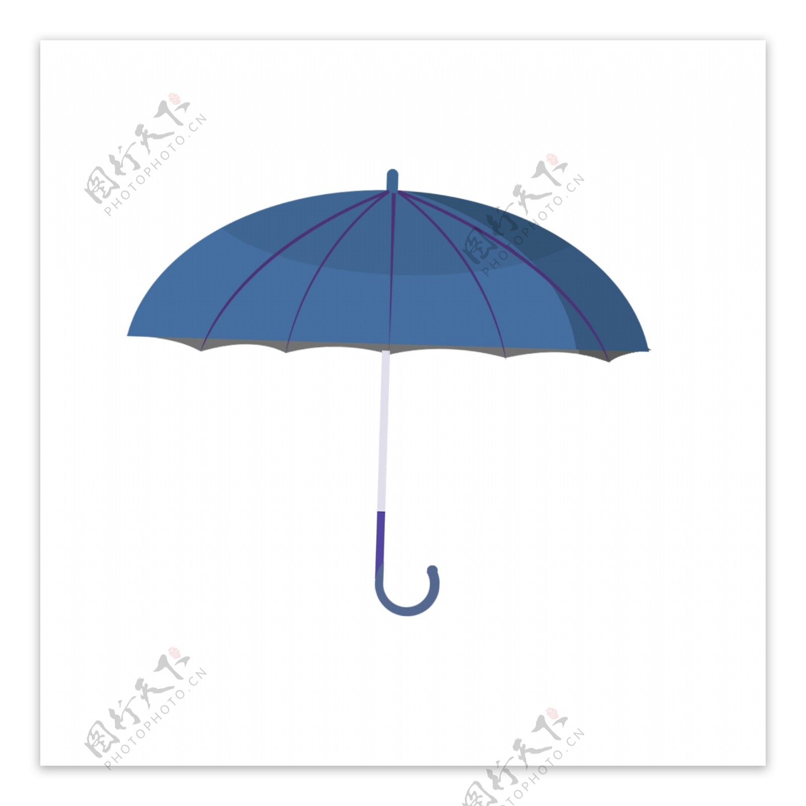 蓝色雨伞图案元素可商用