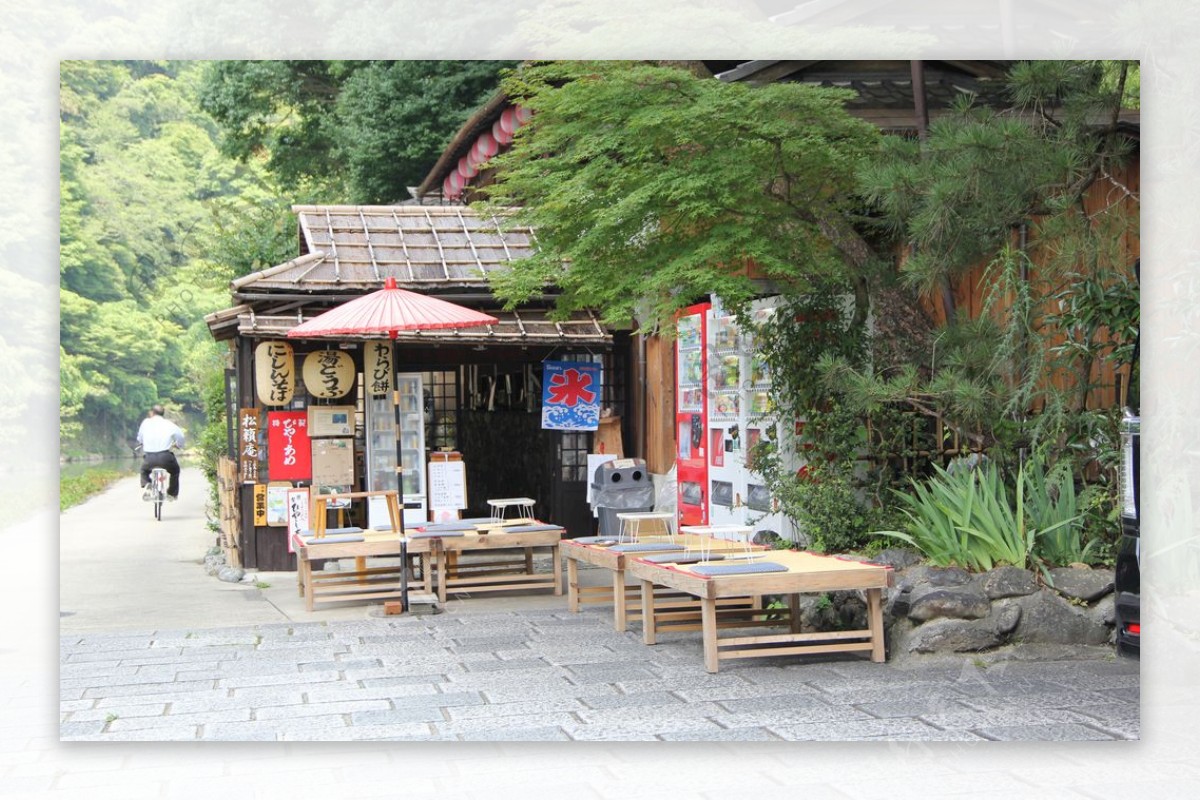 日本摄影素材山间店铺