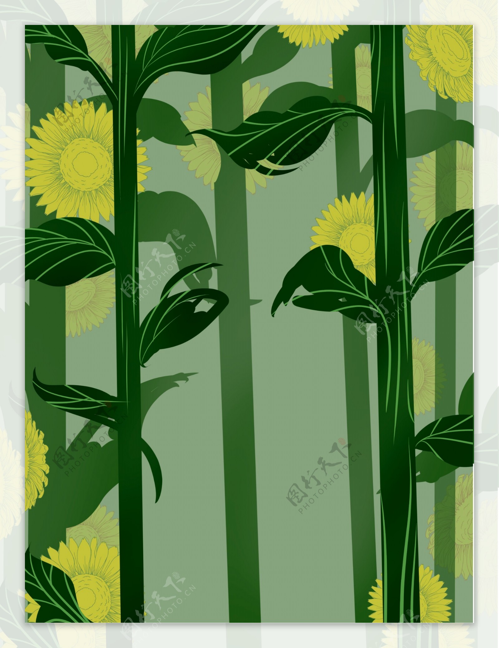 清新树林向日葵背景设计
