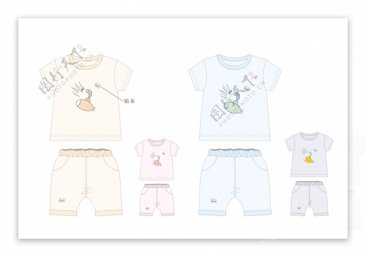 婴童服装花型设计印花菲林输出