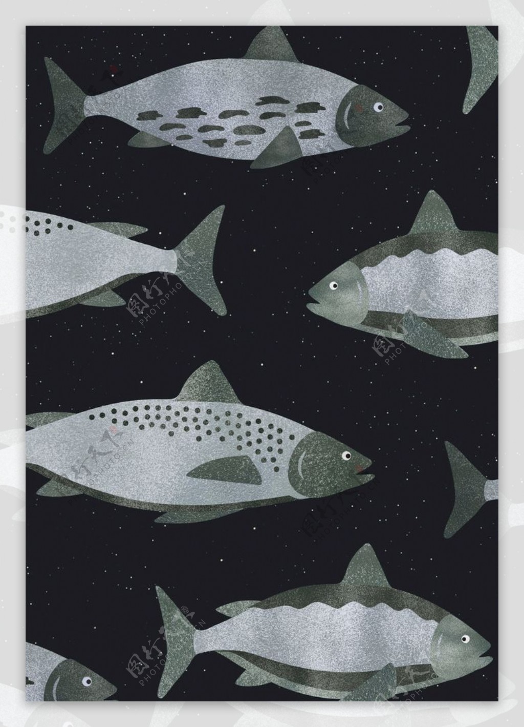 寂寞深海里的鱼插画