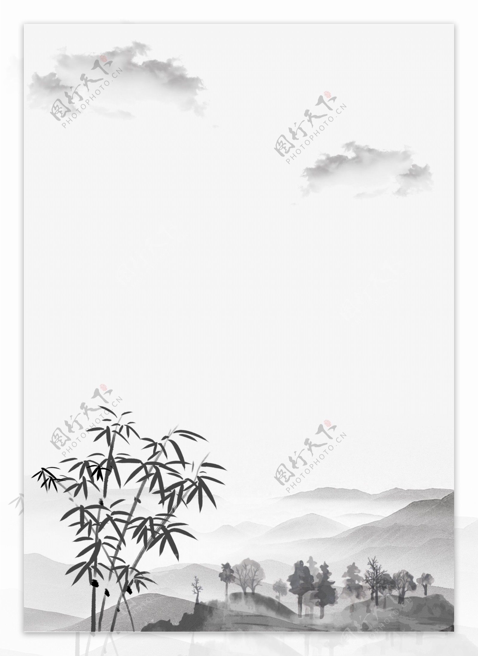 中国风格的传统墨水简化背景