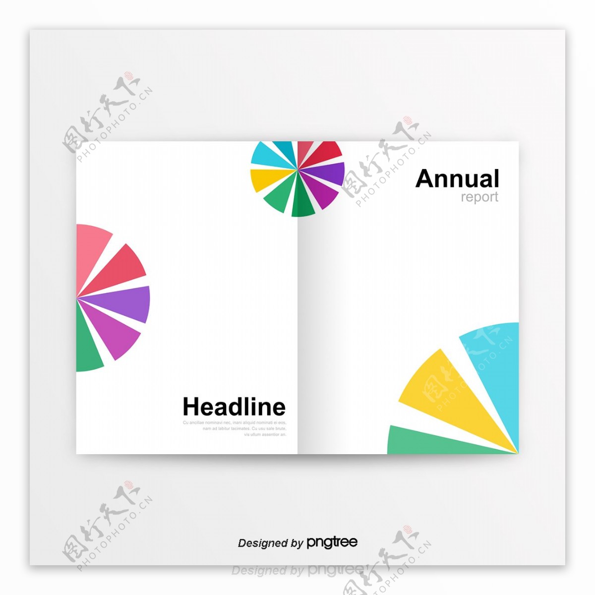 彩色创意基河圆形商业图册
