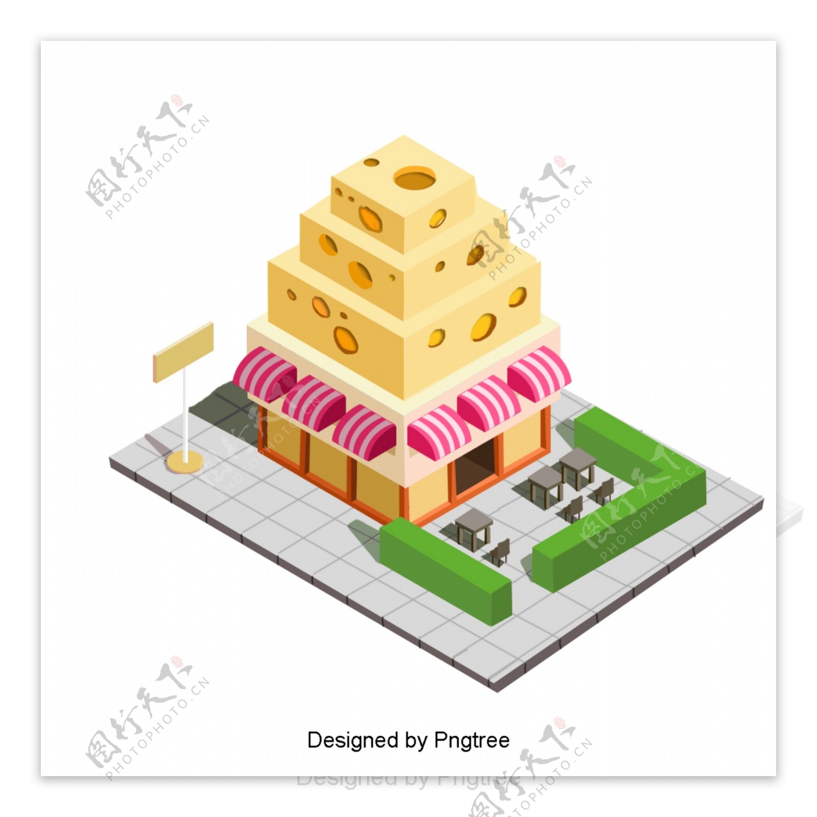 卡通建筑装饰图案