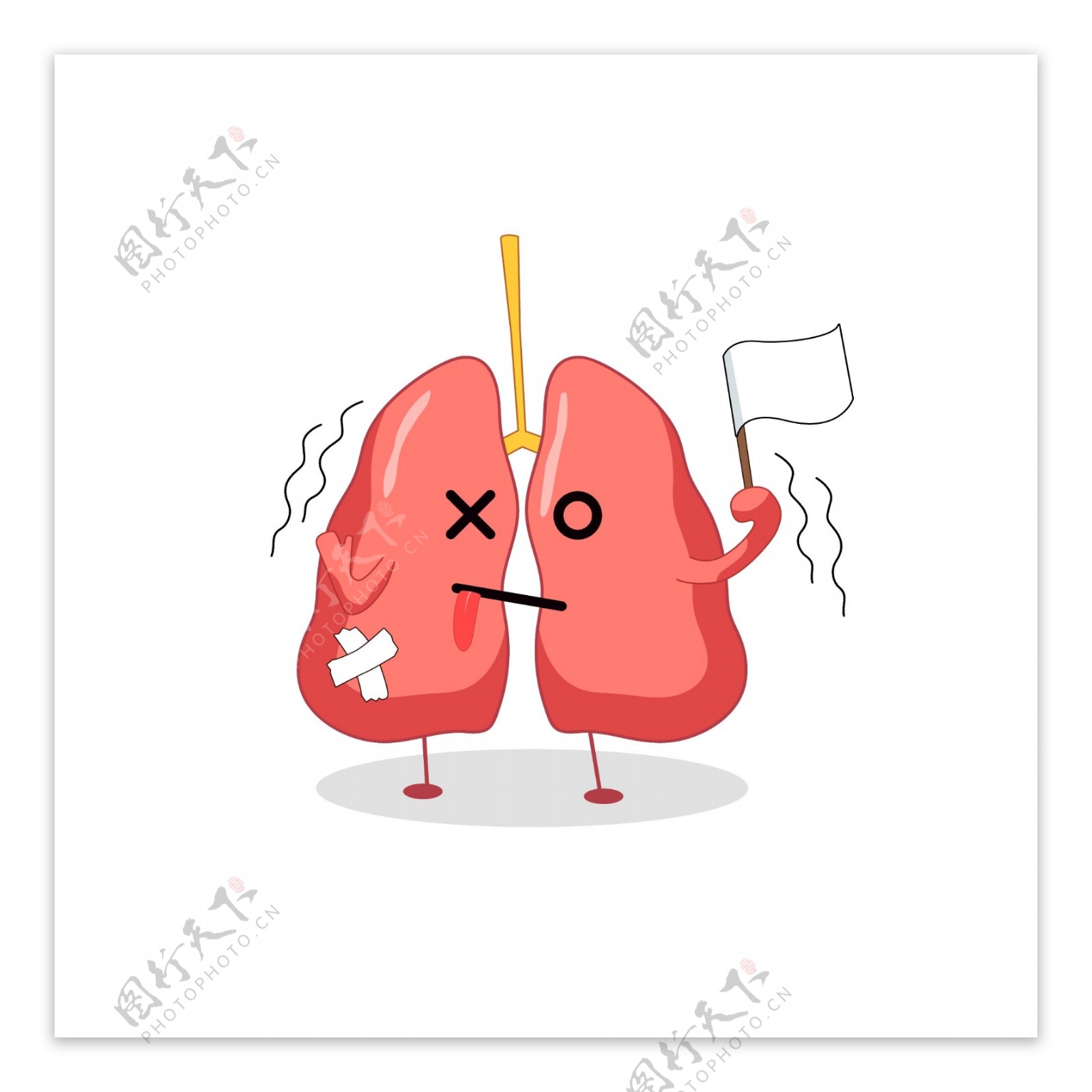 防治结核病日器官肺卡通拟人卡通元素