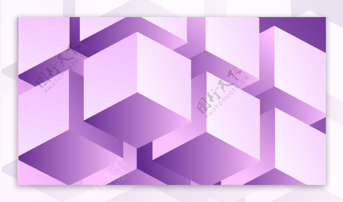 紫色立体几何背景