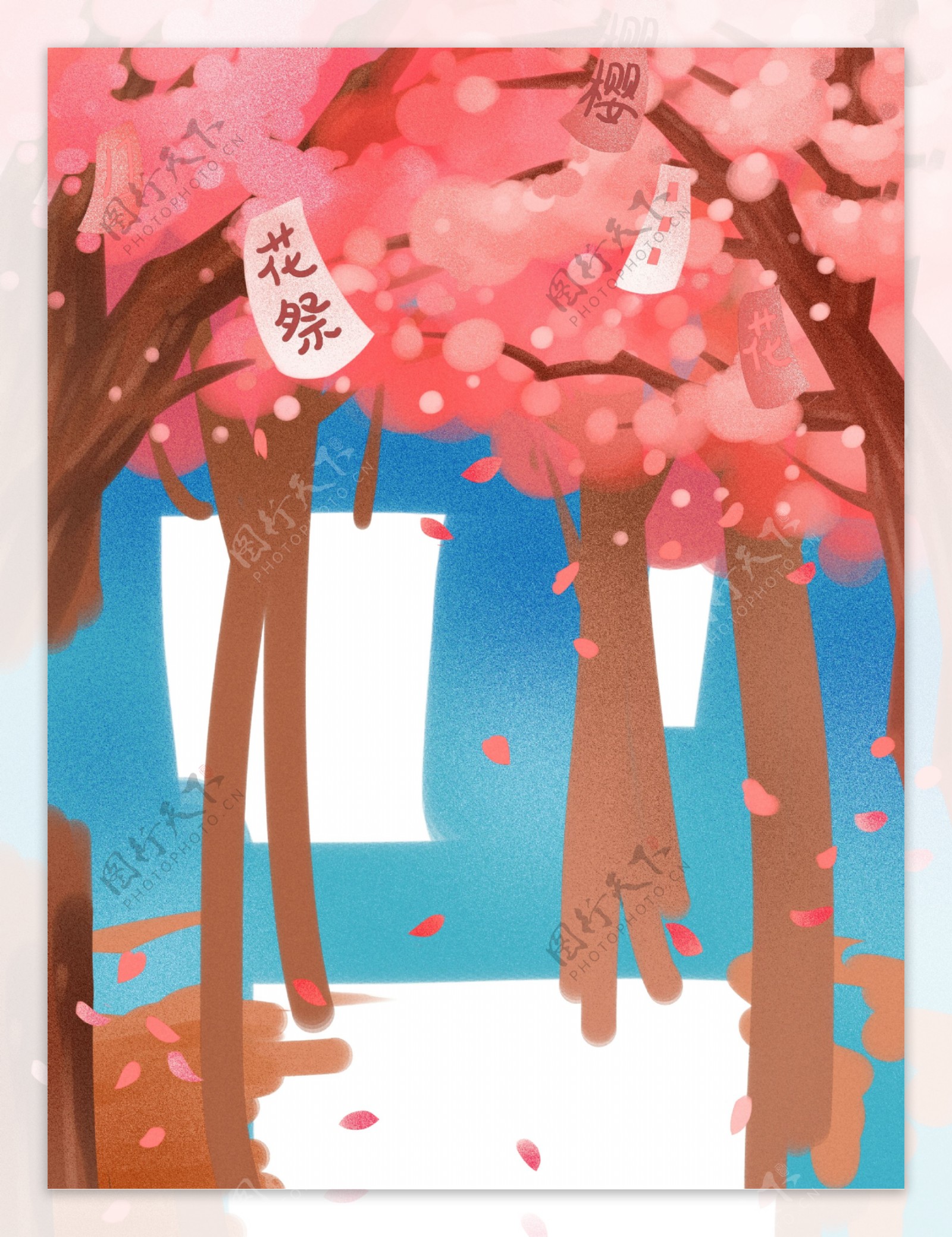 日本樱花祭背景设计