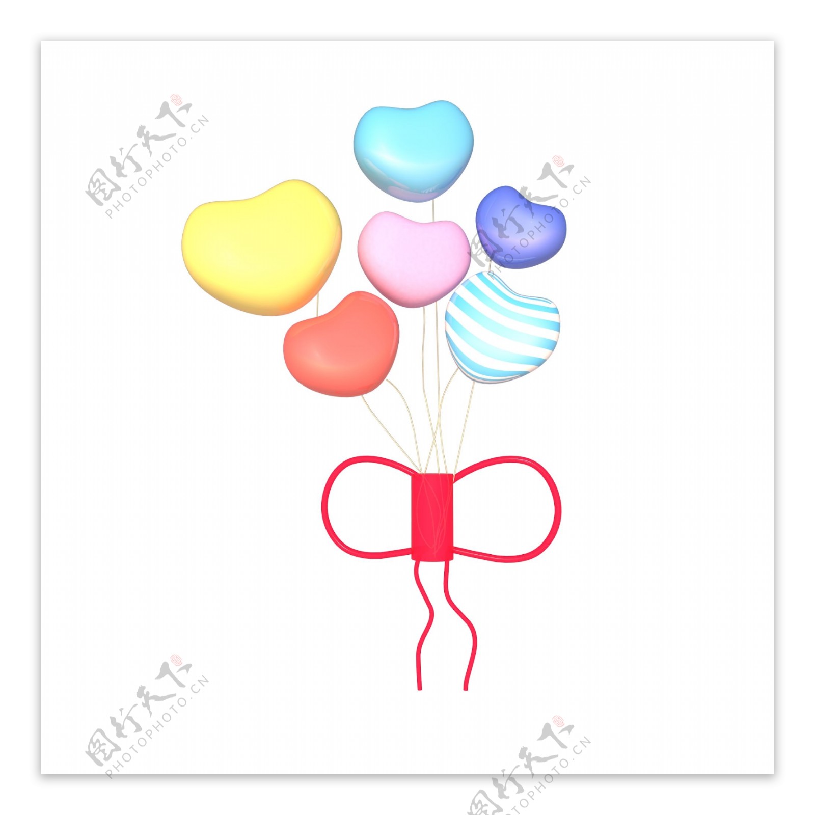 C4D立体彩色气球