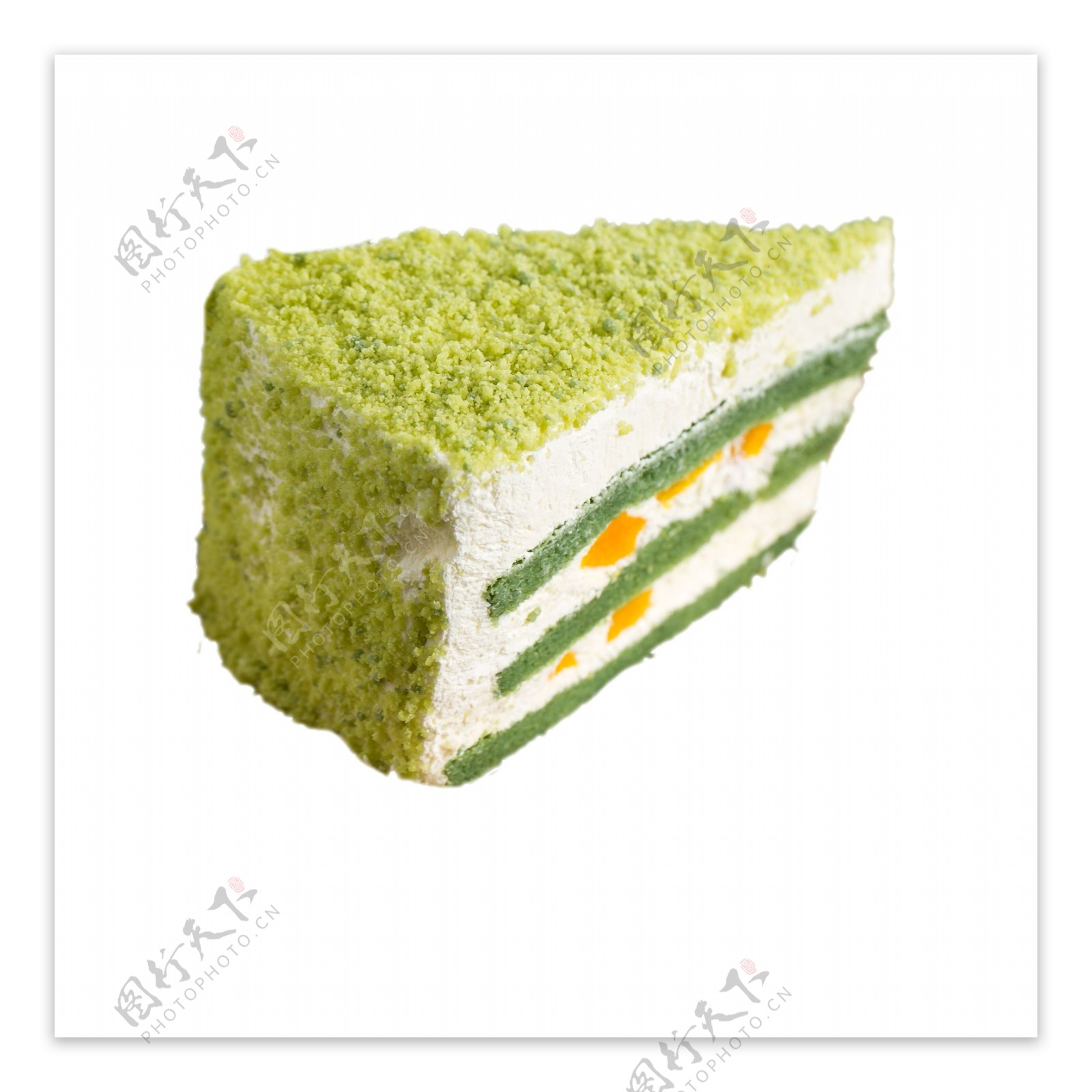 绿色的奶油蛋糕免抠图