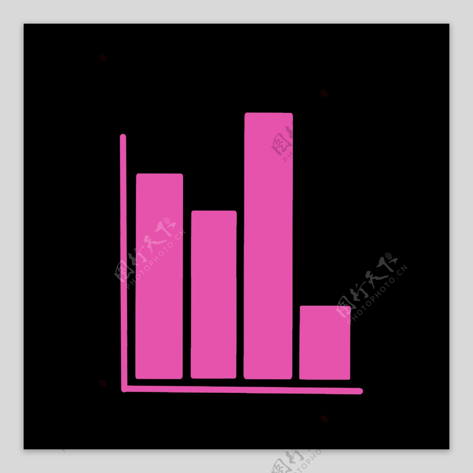 粉色数据柱状图图标