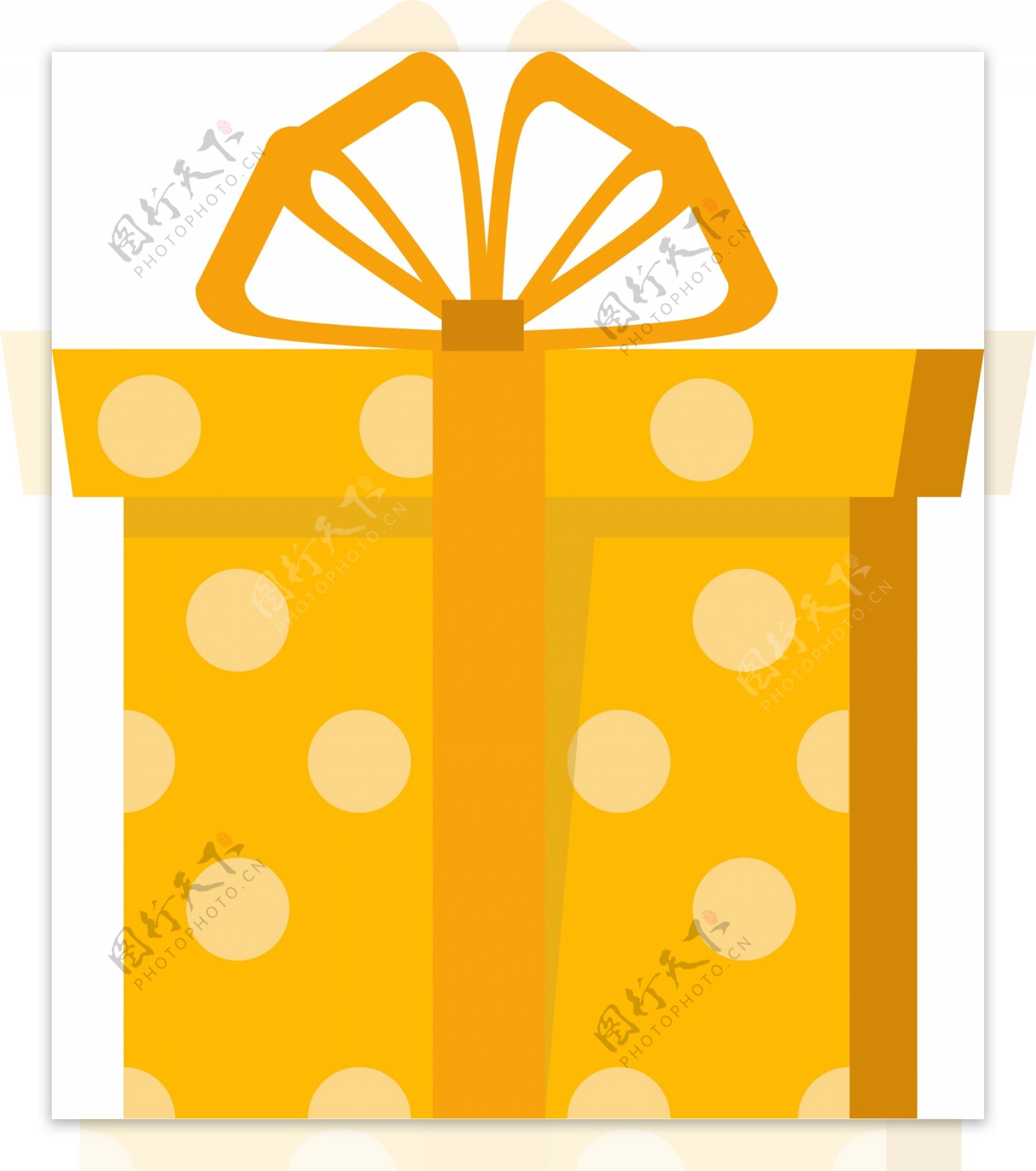 黄色创意礼盒包装元素