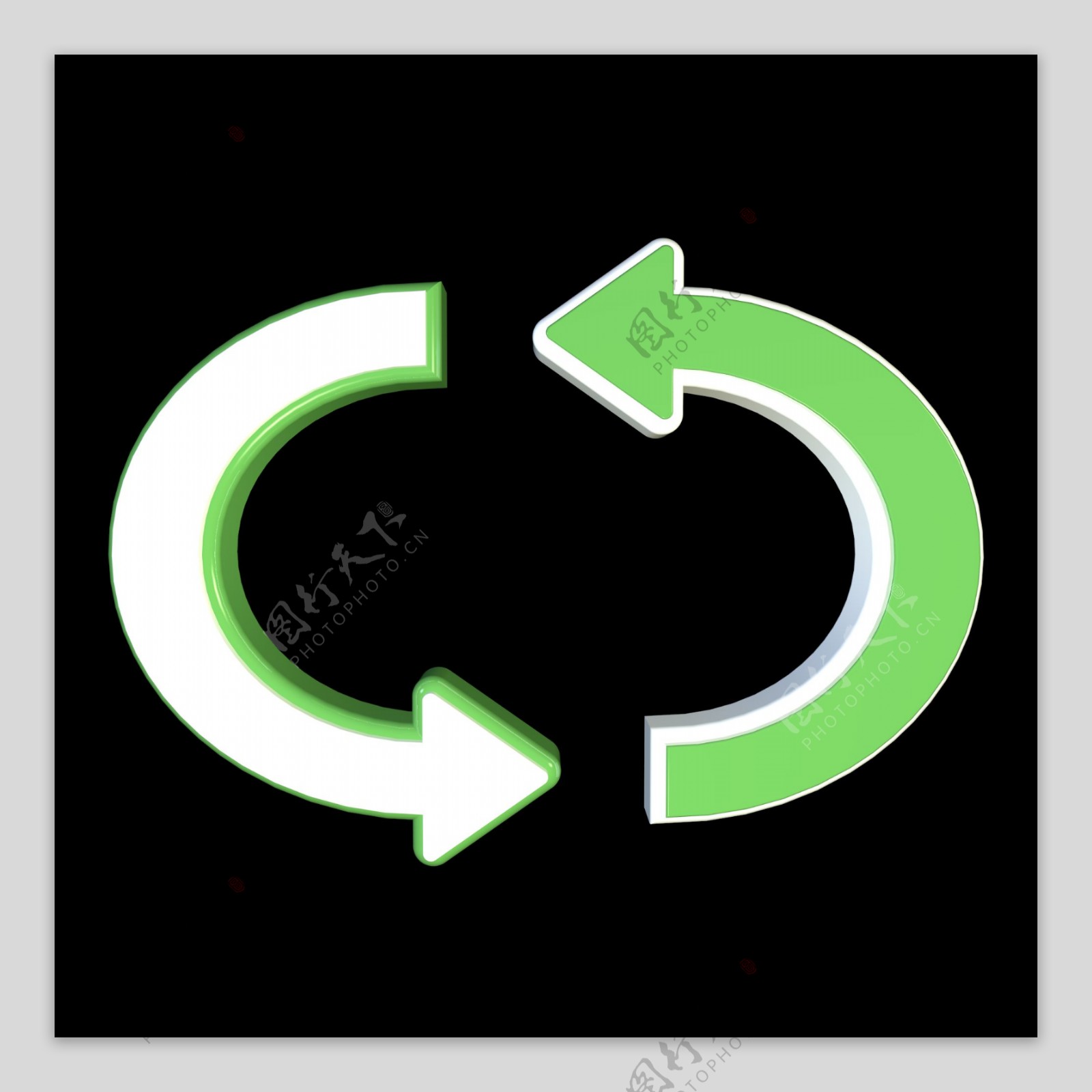 立体C4D白绿色清新环保标识