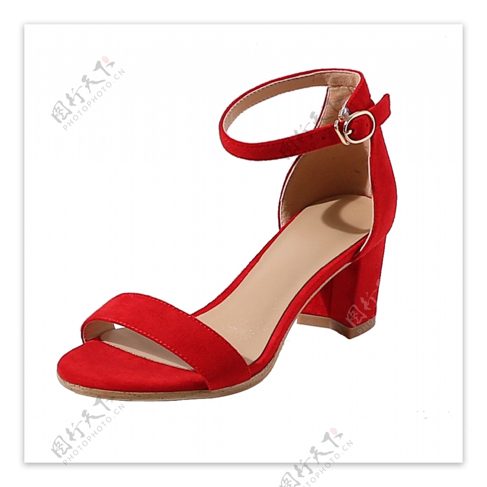 一只红色的女款鞋子