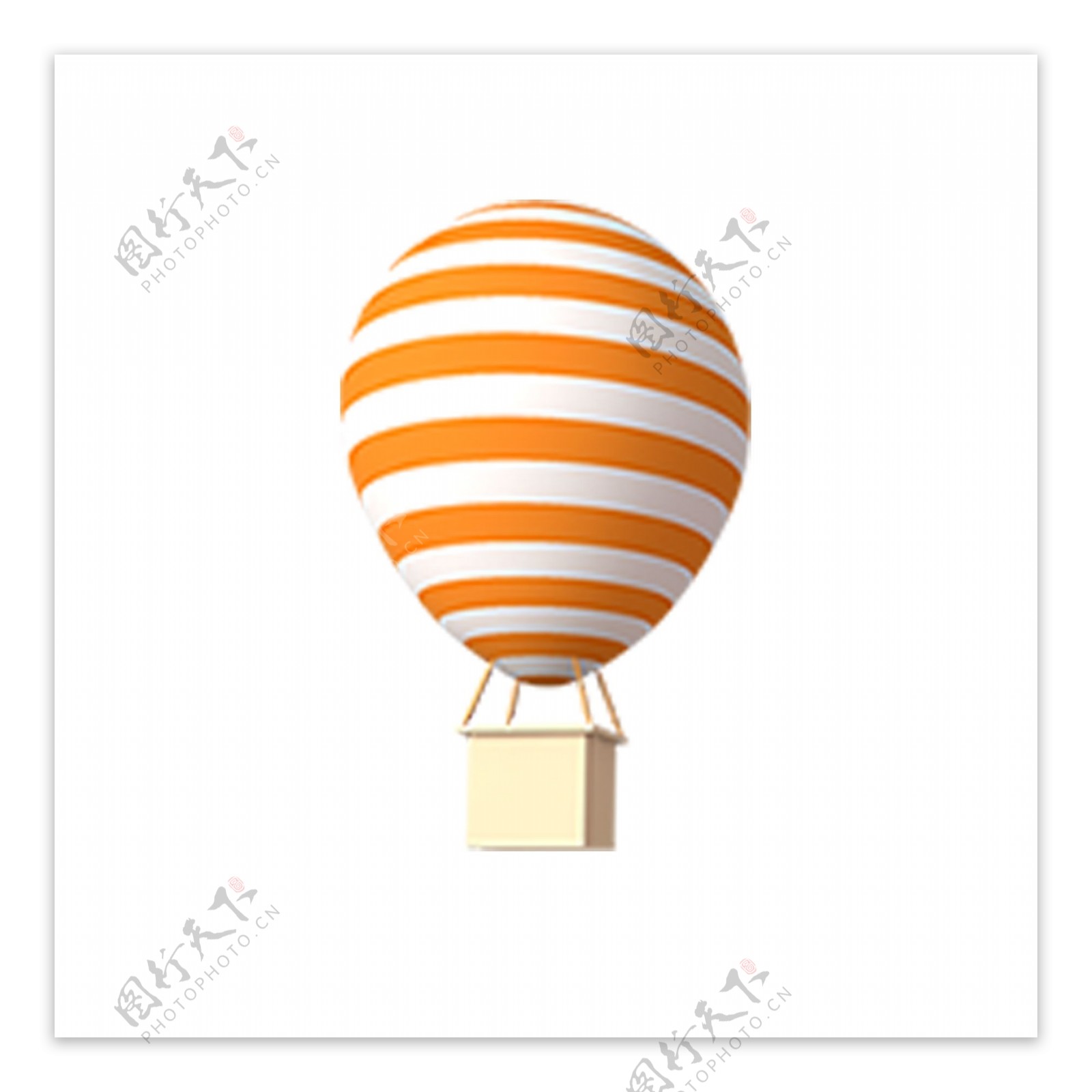 卡通橘黄色热气球下载
