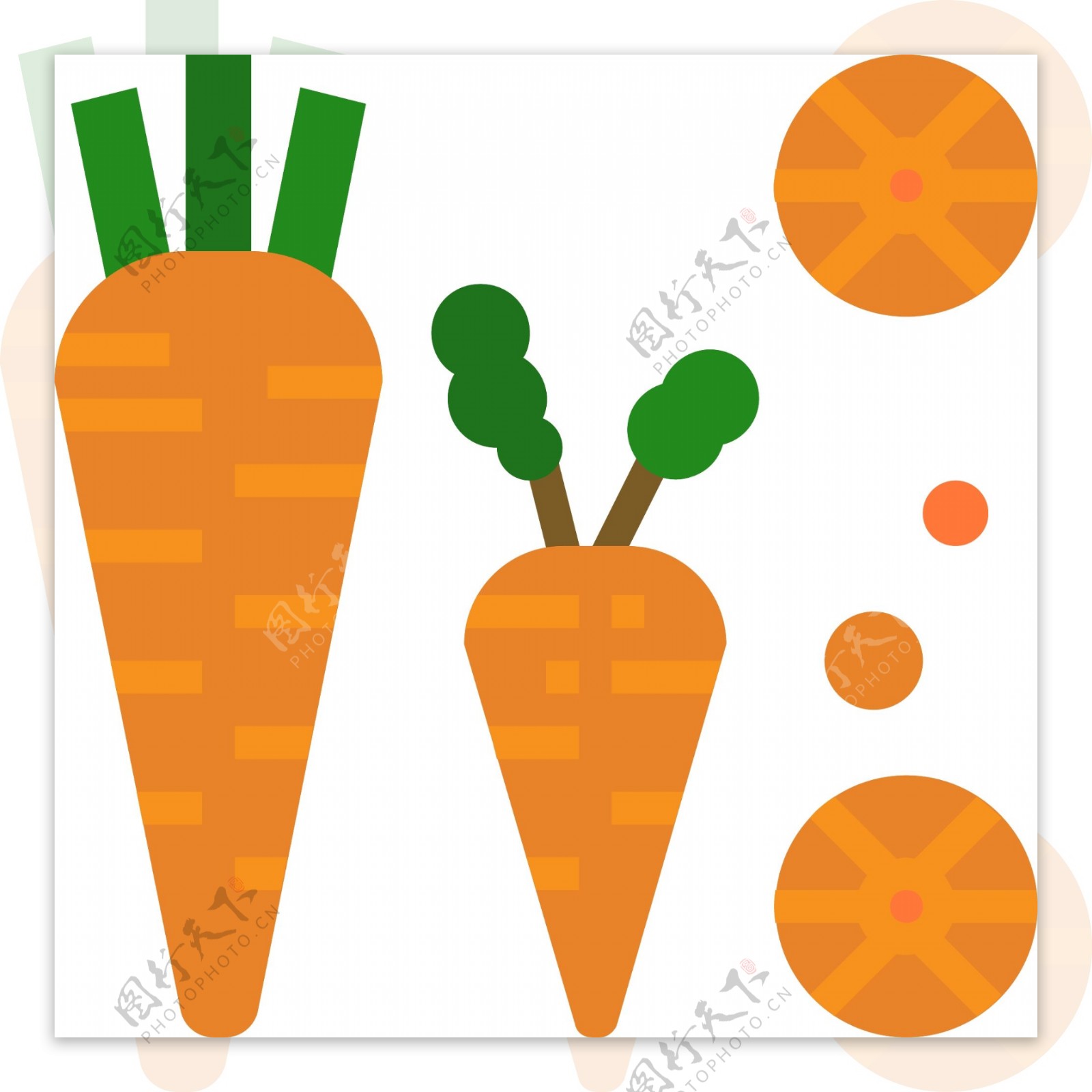 夏季胡萝卜切面图标